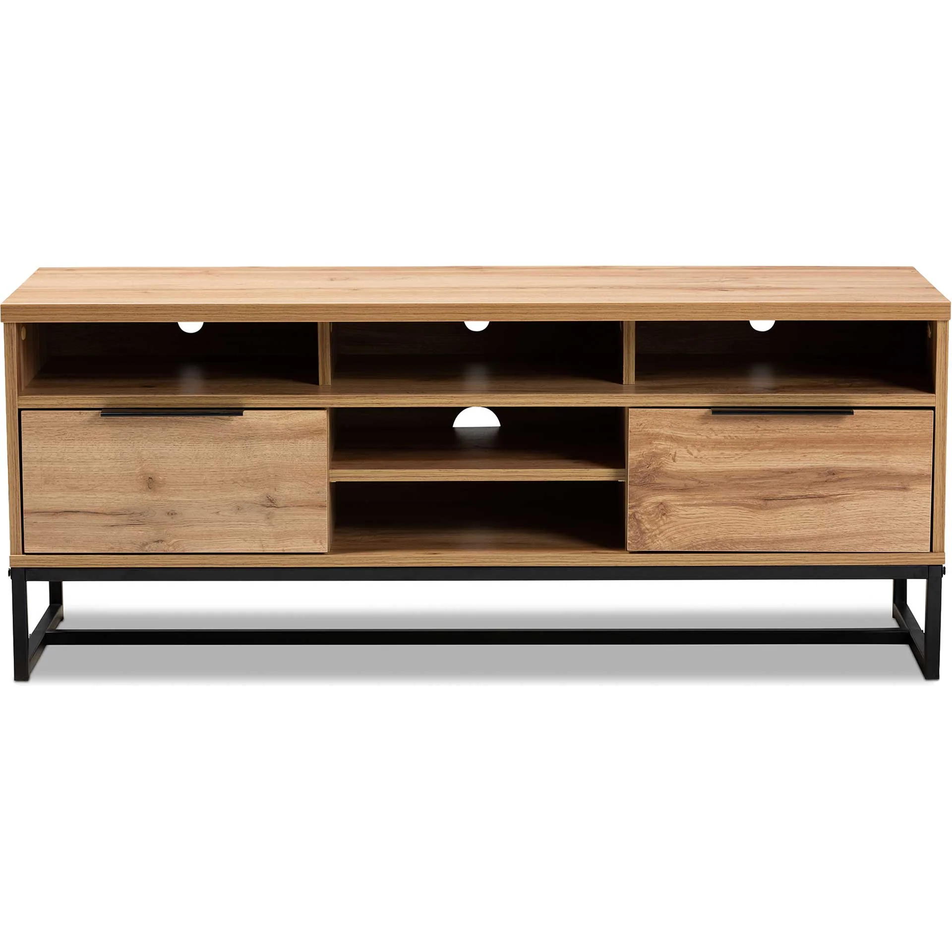 Realyn 2-Drawer TV Stand Oak/Black - Image 2