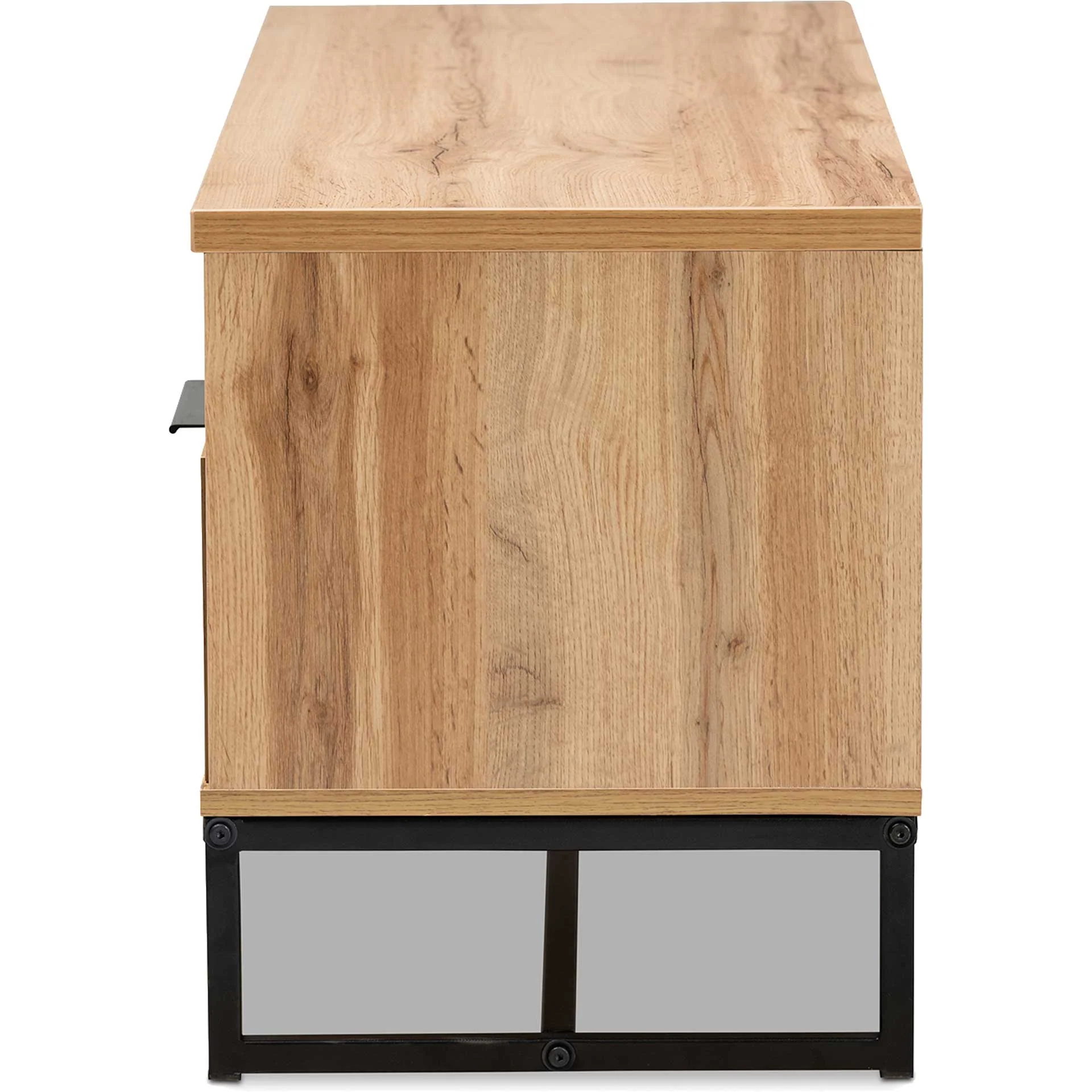 Realyn 2-Drawer TV Stand Oak/Black - Image 3