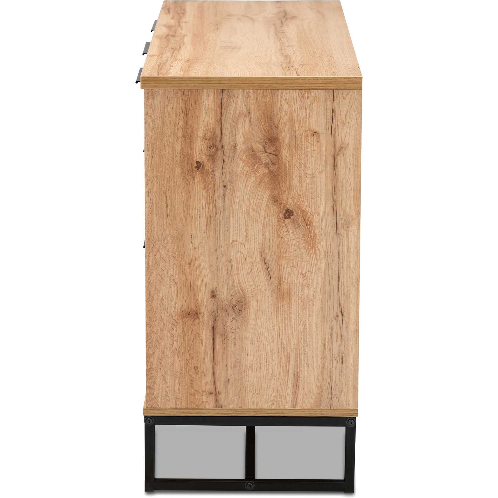 Realyn 3-Drawer Sideboard Oak/Black - Image 3