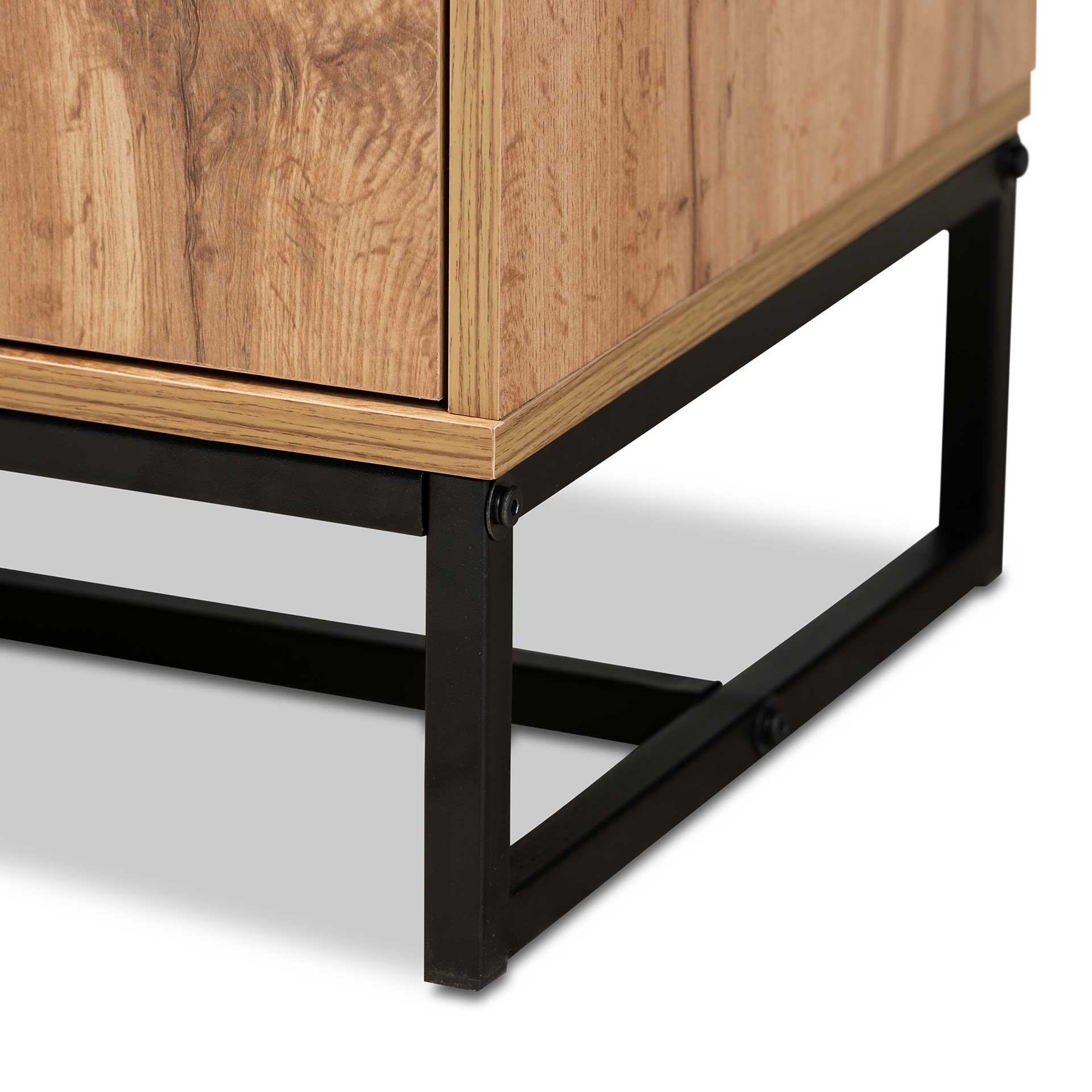 Realyn 3-Drawer Sideboard Oak/Black - Image 6