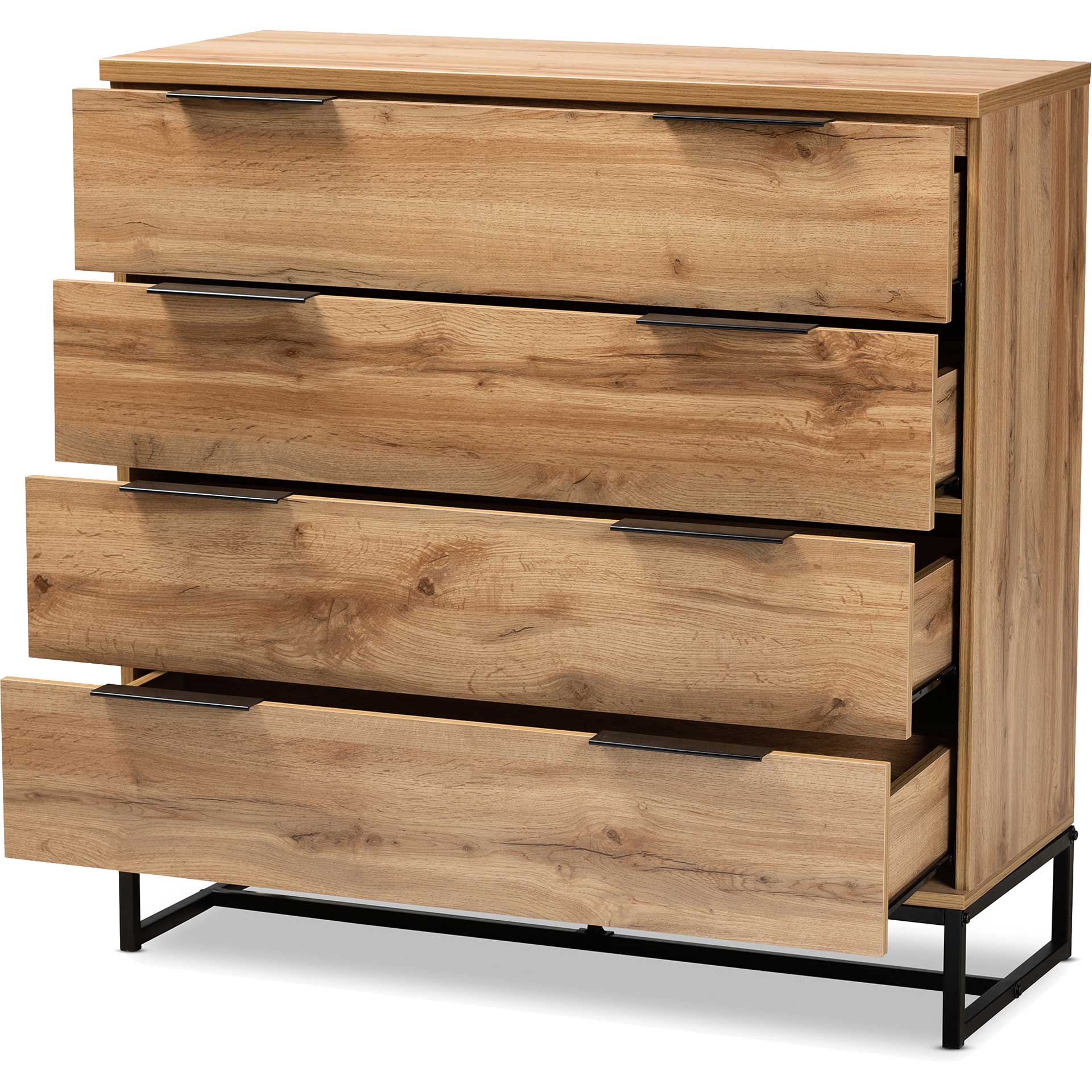 Realyn 4-Drawer Dresser Oak/Black - Image 4