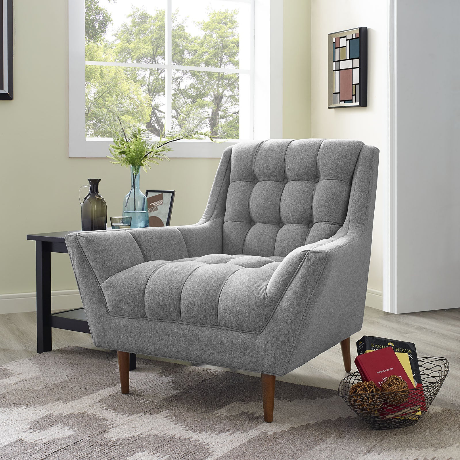 Reborn Fabric Armchair Expectation Gray - Image 5