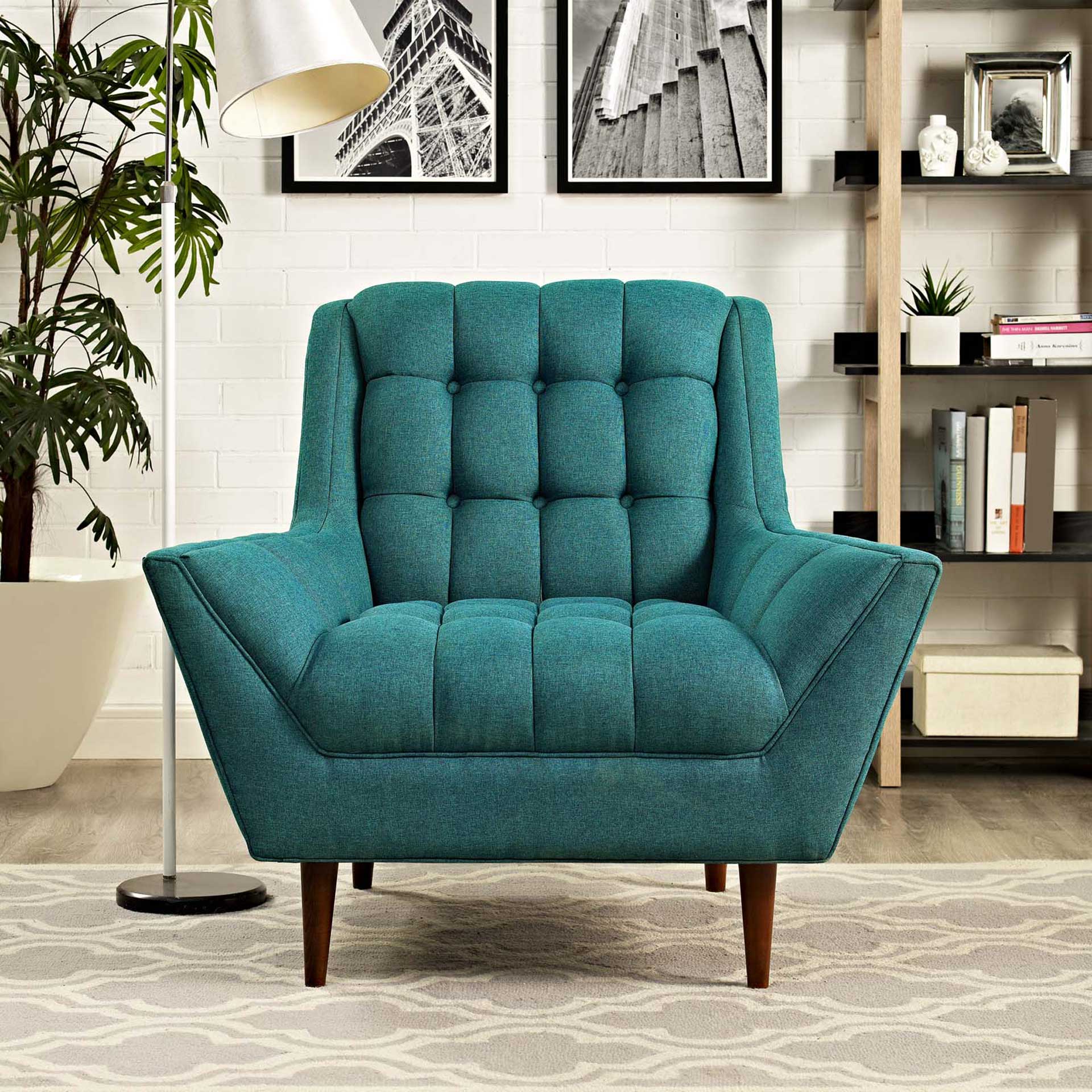 Reborn Fabric Armchair Teal - Image 5