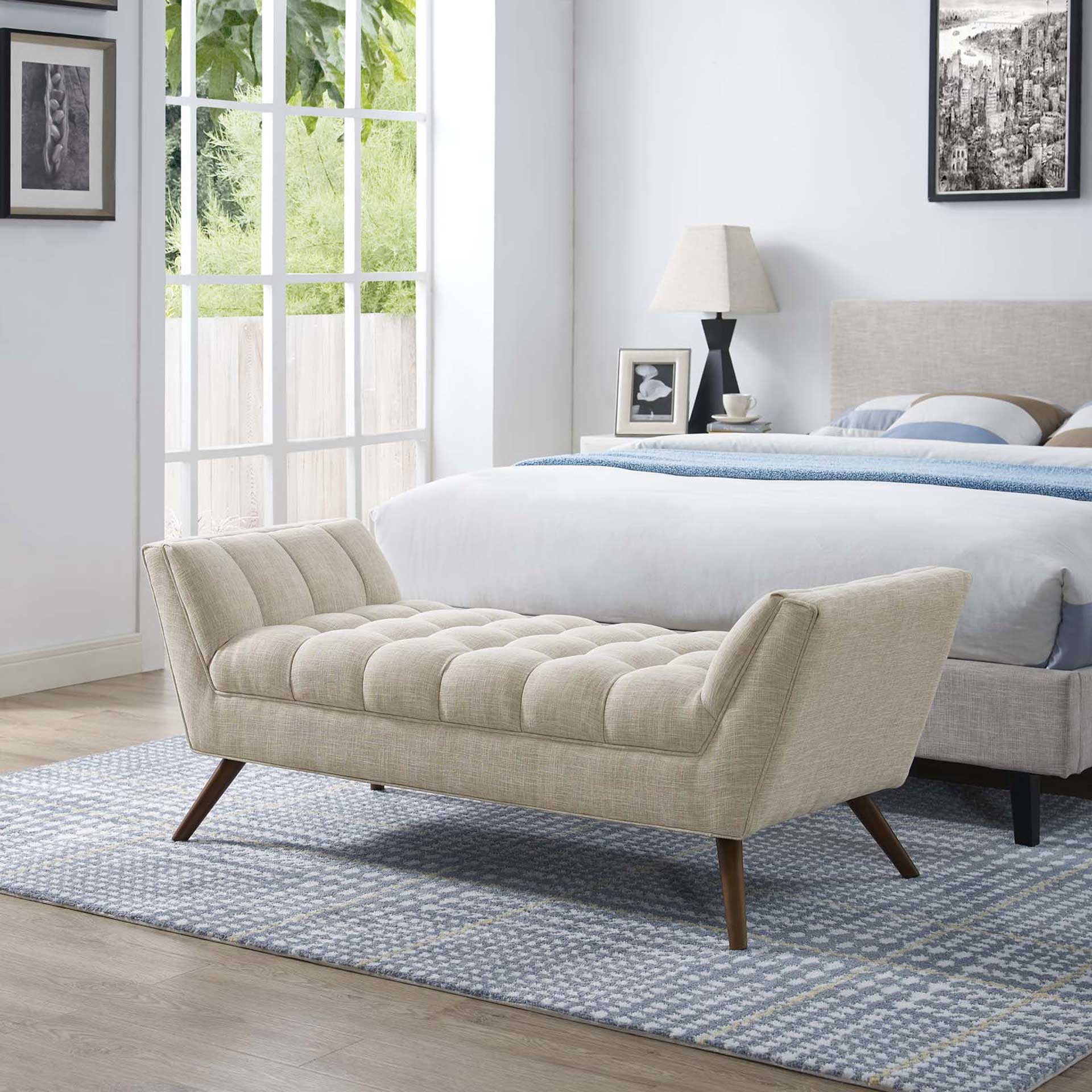 Reborn Fabric Bench Beige - Image 11