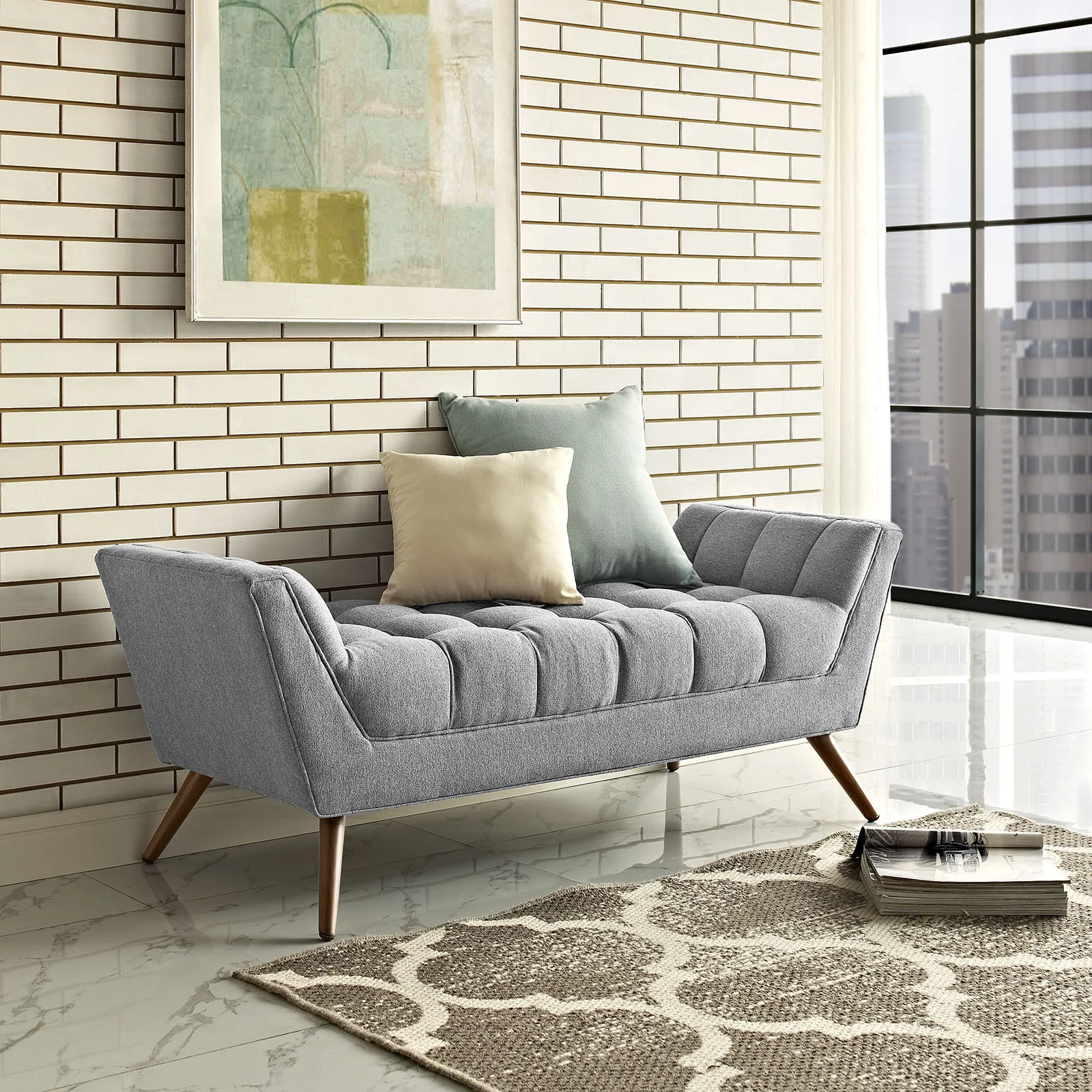 Reborn Fabric Bench Expectation Gray - Image 11