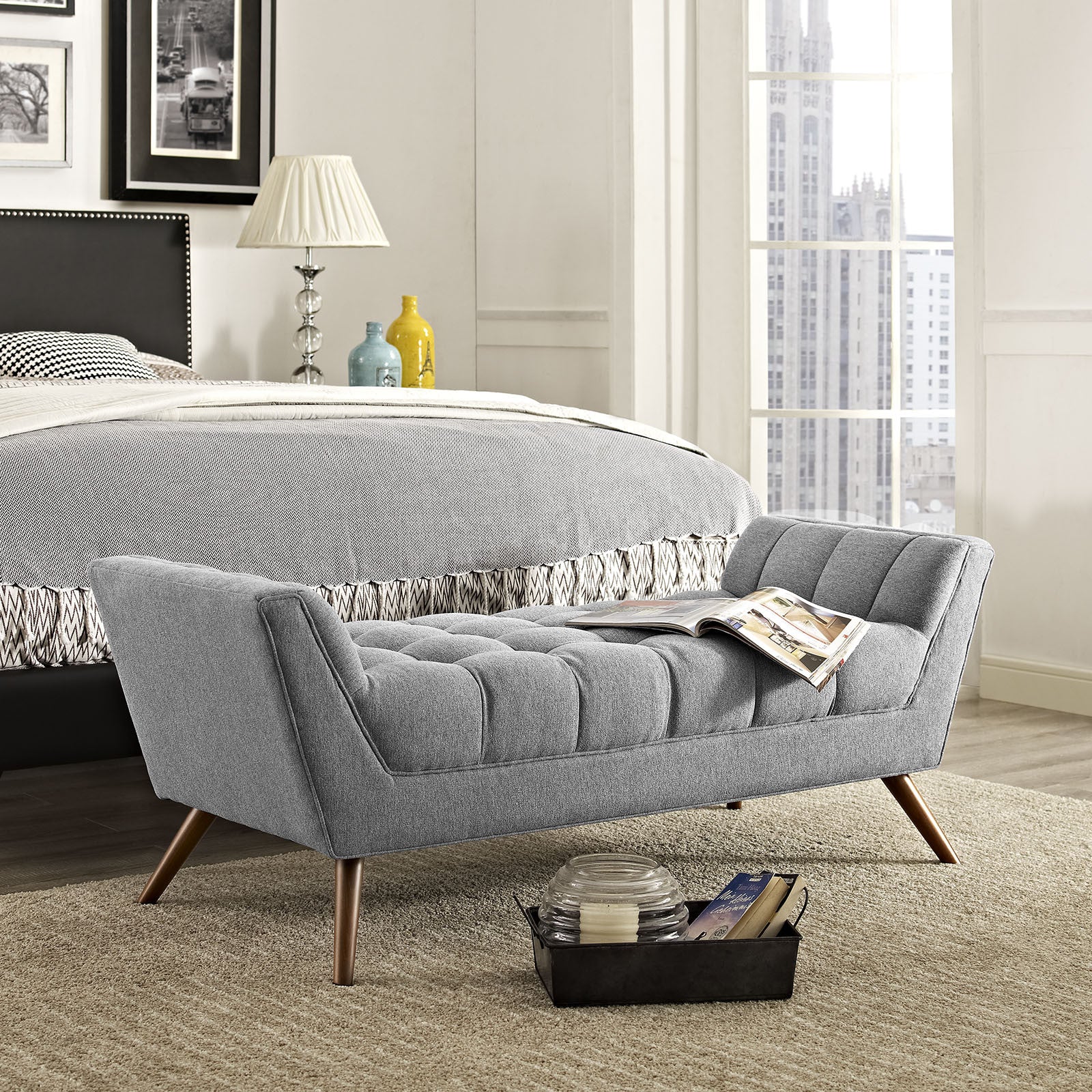 Reborn Fabric Bench Expectation Gray - Image 12