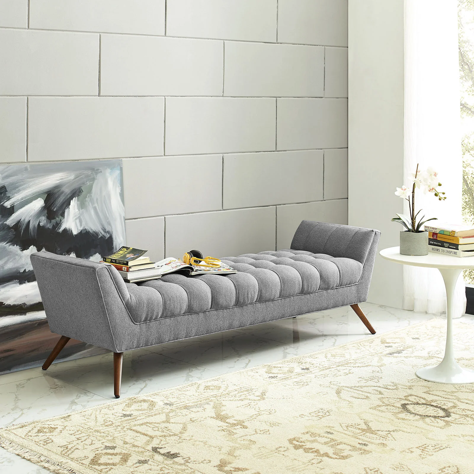 Reborn Fabric Bench Expectation Gray - Image 5