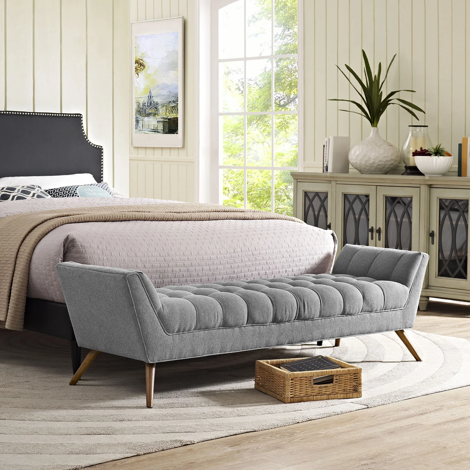 Reborn Fabric Bench Expectation Gray - Image 6