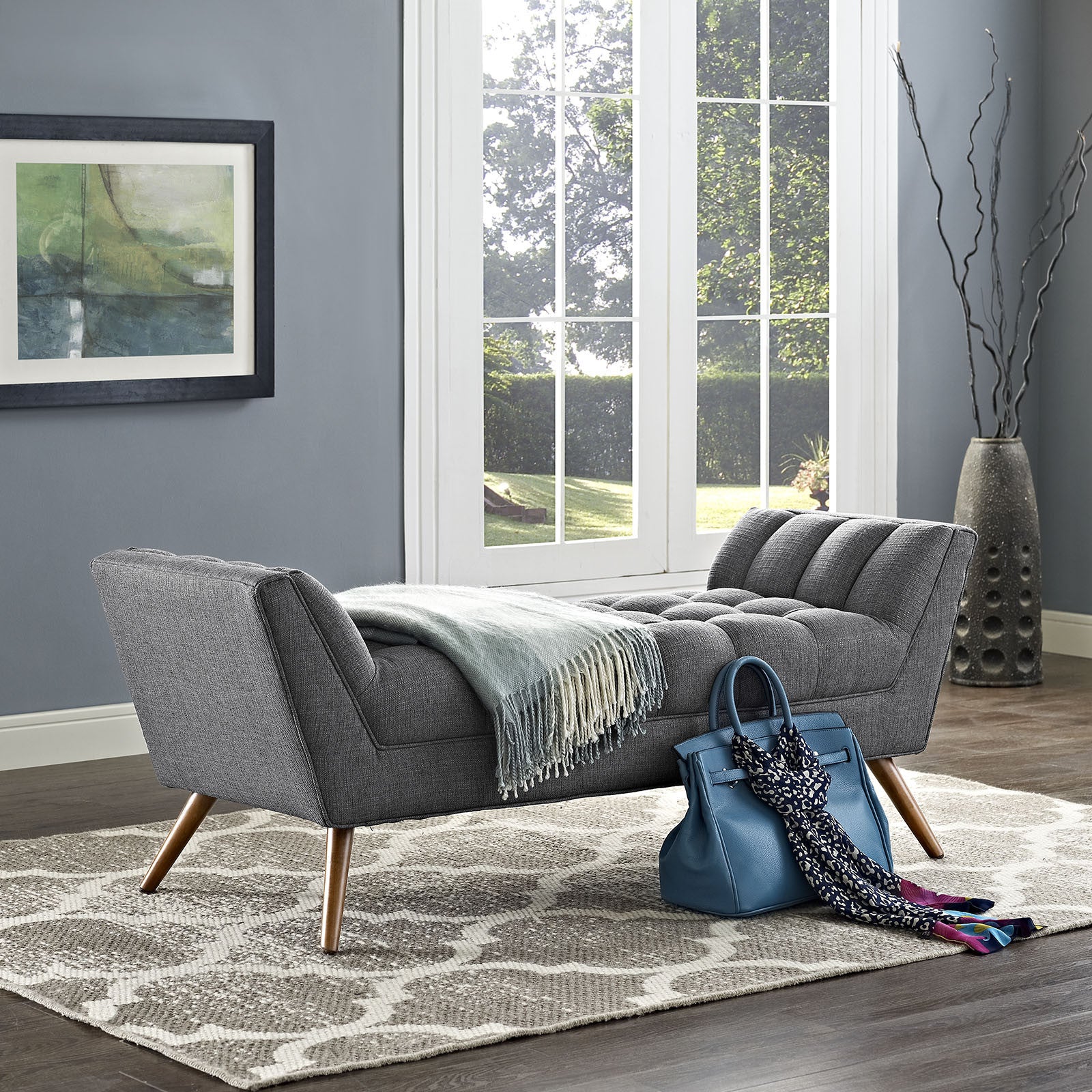 Reborn Fabric Bench Gray - Image 11