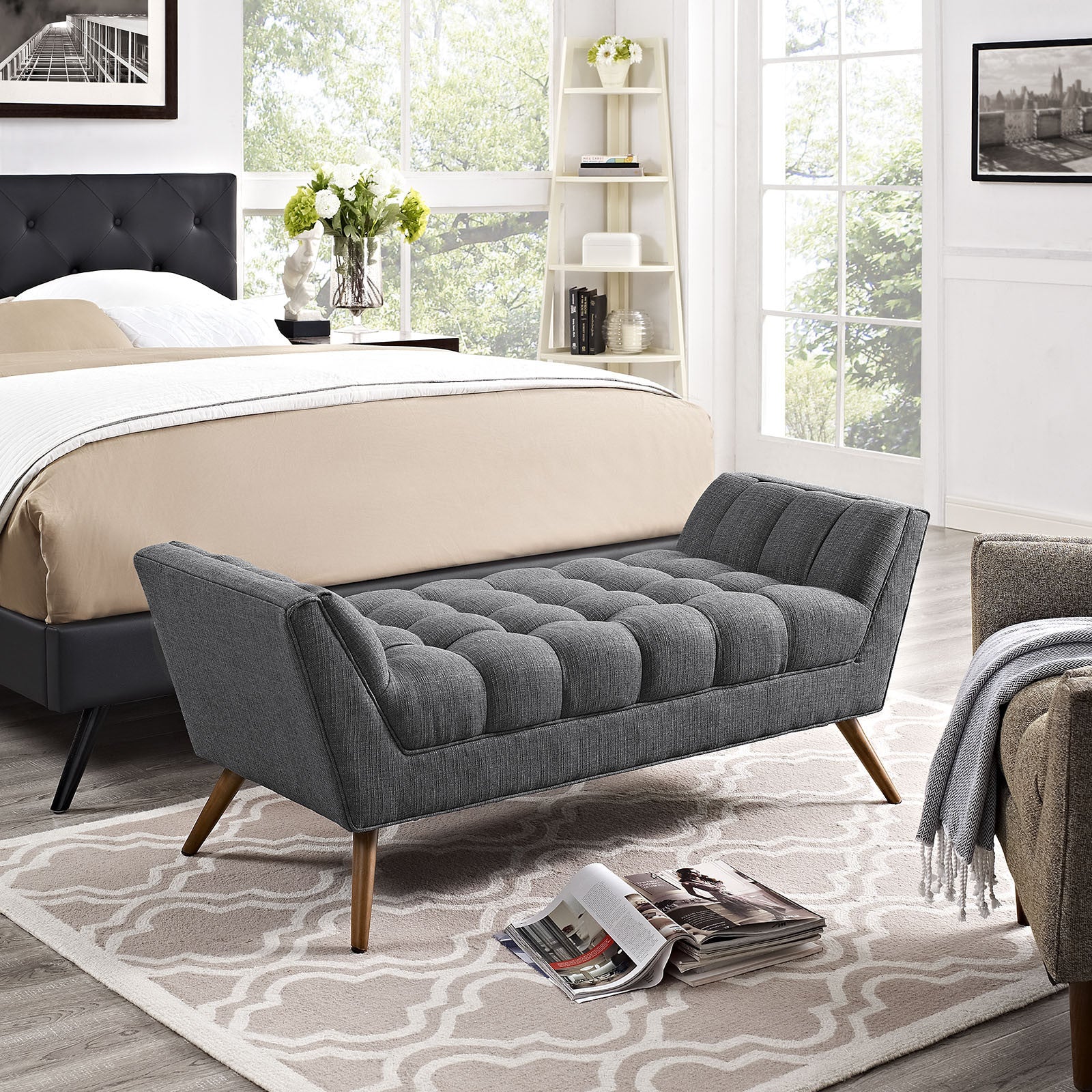 Reborn Fabric Bench Gray - Image 12