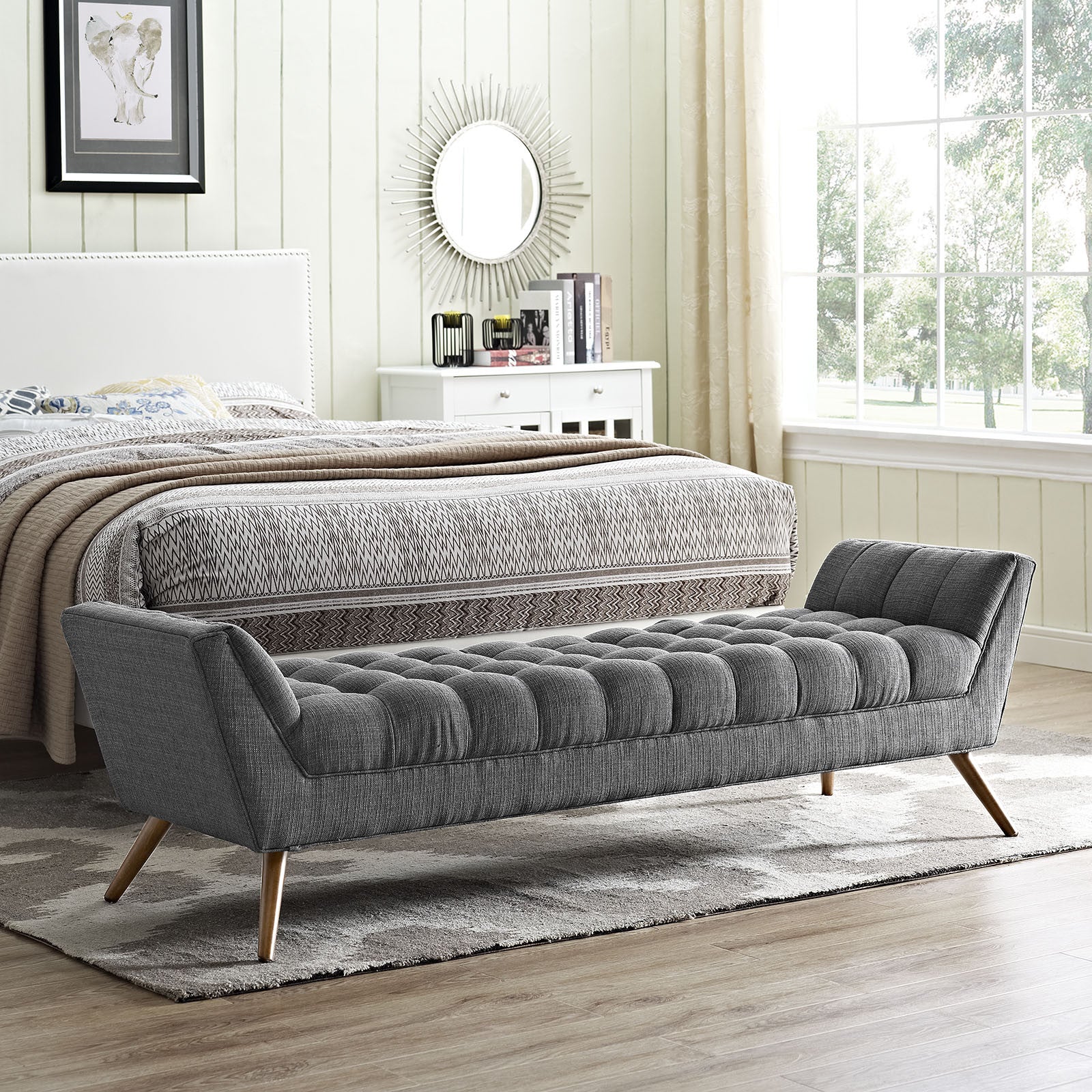 Reborn Fabric Bench Gray - Image 6