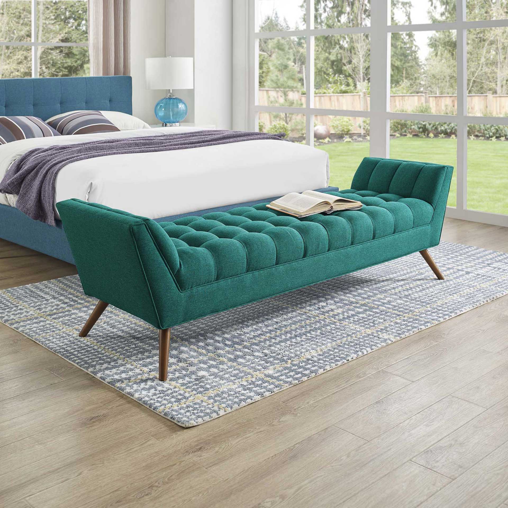 Reborn Fabric Bench Teal - Image 5
