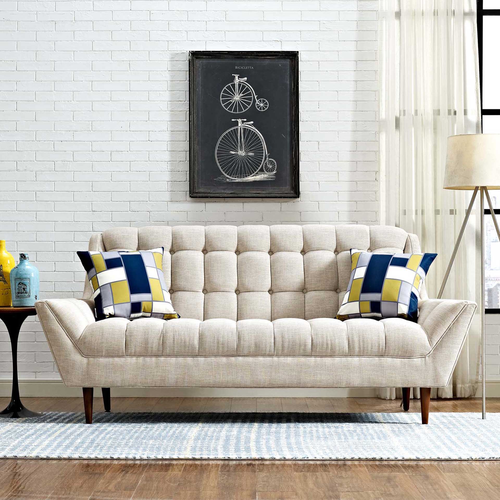 Reborn Fabric Loveseat Beige - Image 4