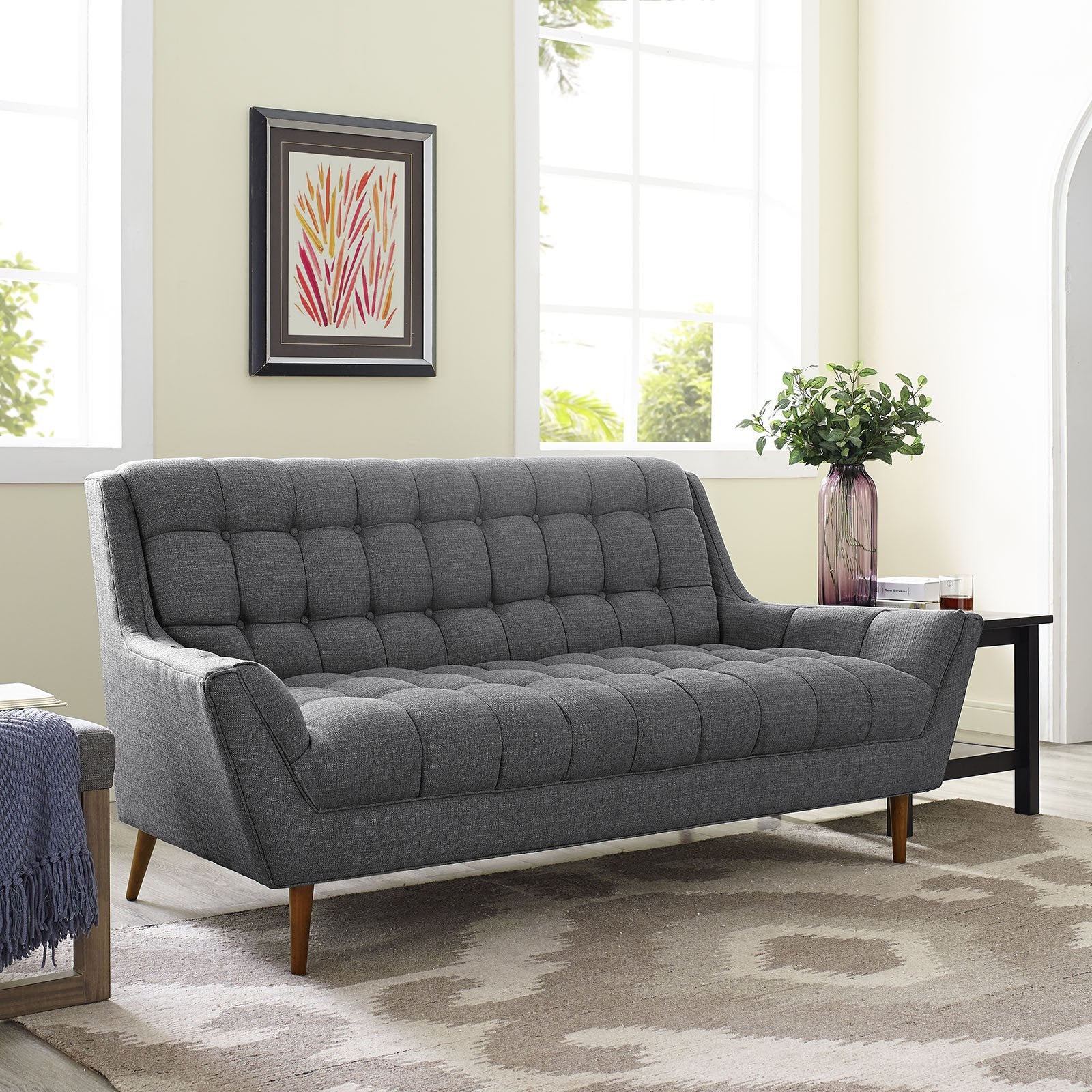 Reborn Fabric Loveseat Gray - Image 5