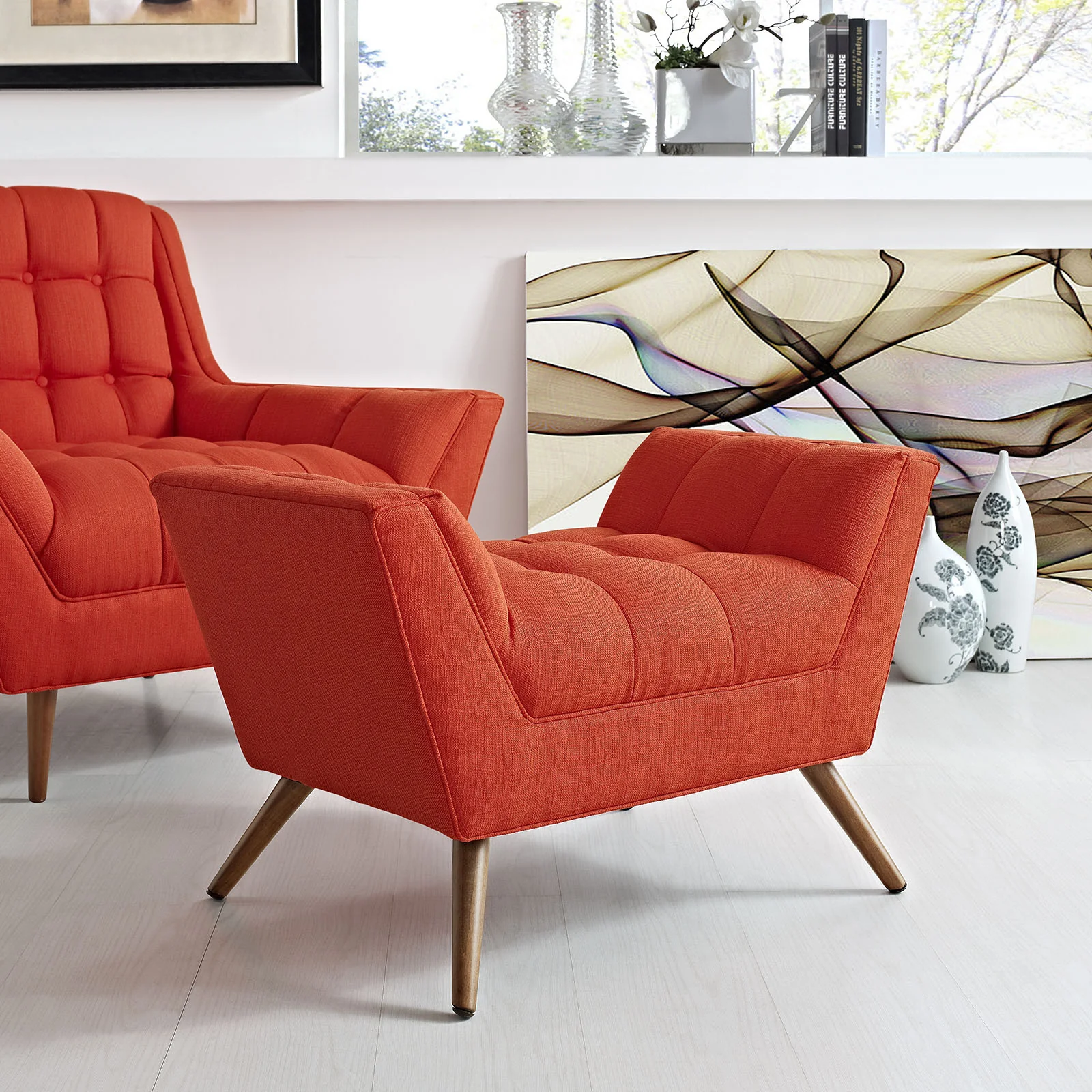 Reborn Fabric Short Ottoman Atomic Red - Image 5