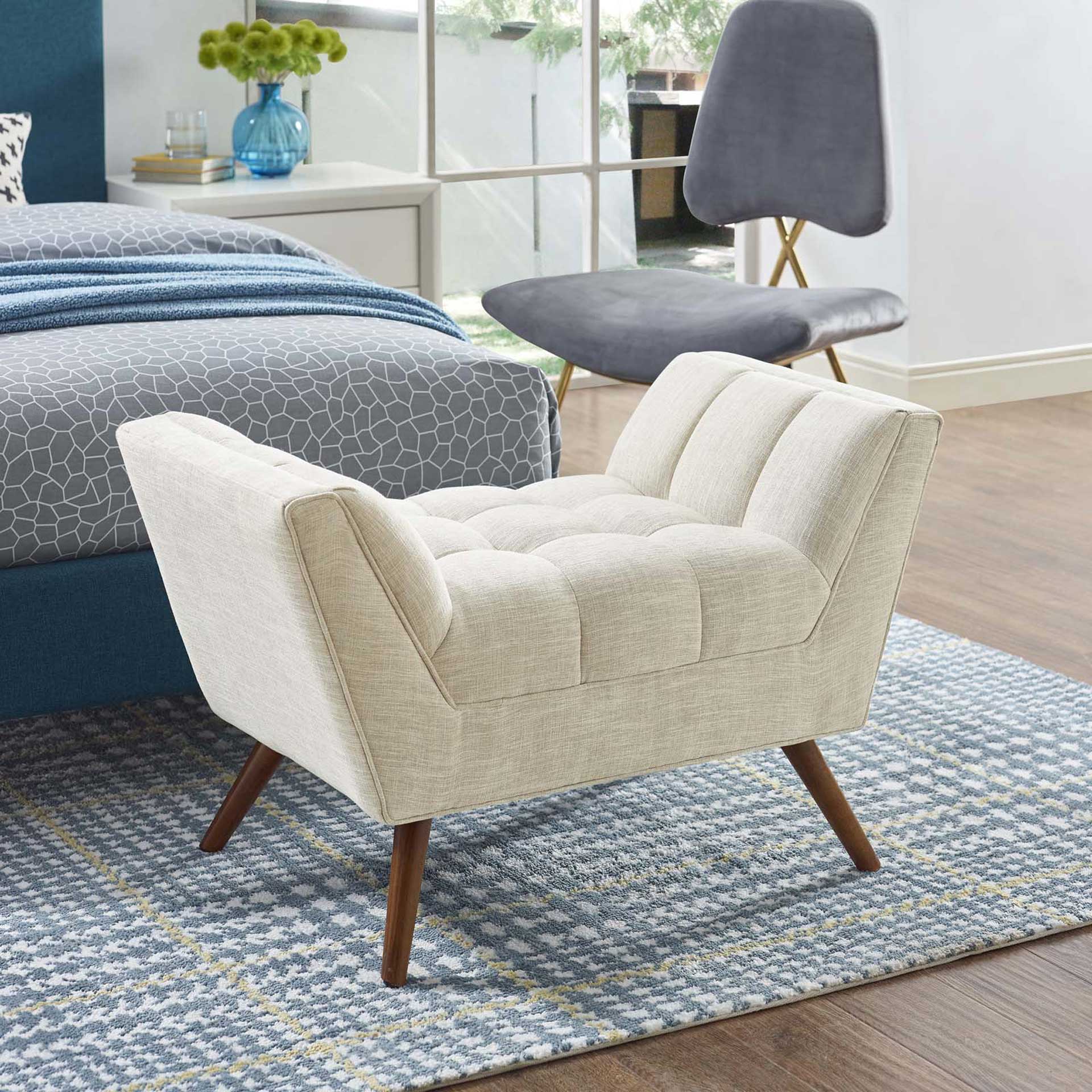Reborn Fabric Short Ottoman Beige - Image 5