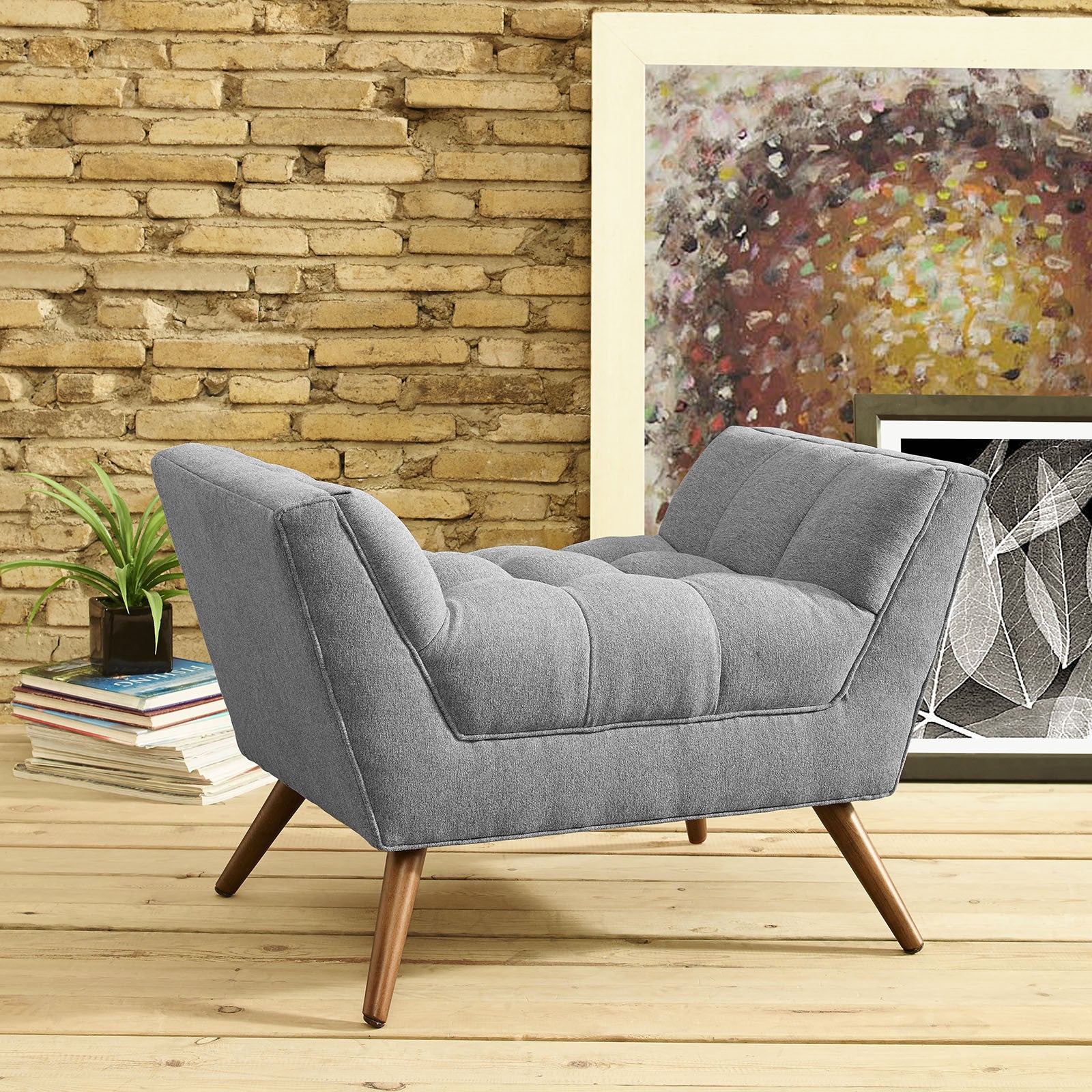 Reborn Fabric Short Ottoman Expectation Gray - Image 5