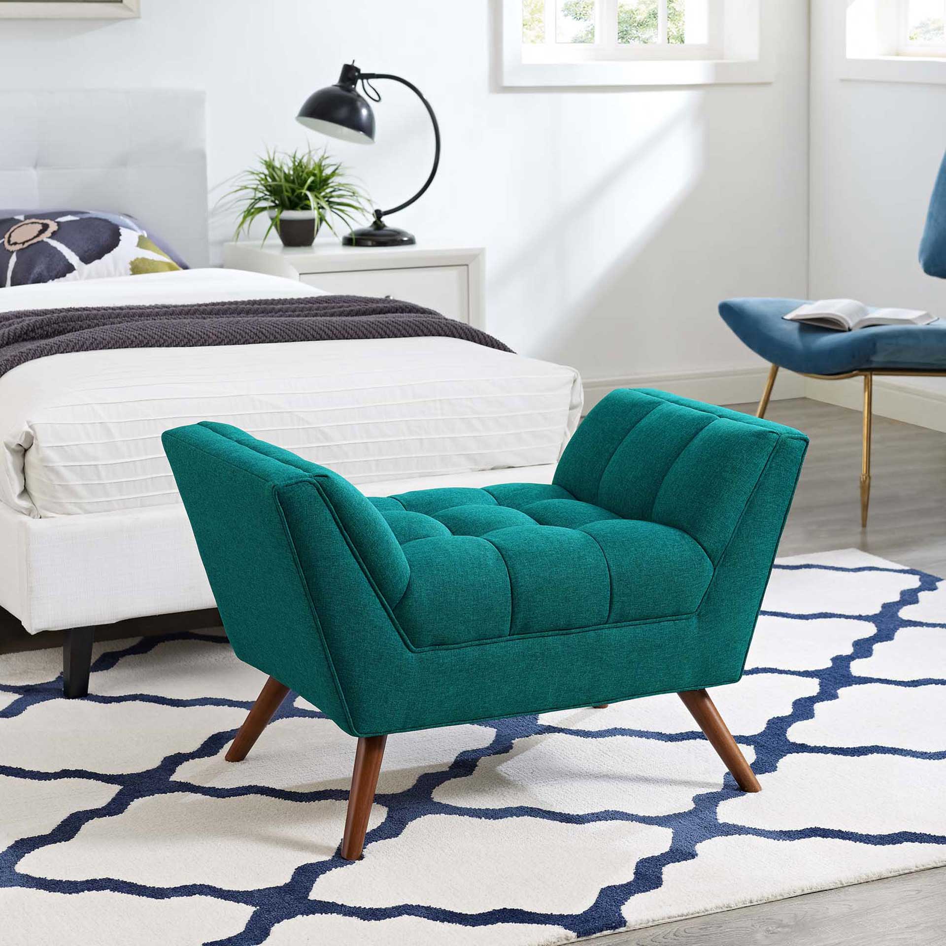 Reborn Fabric Short Ottoman Teal - Image 6