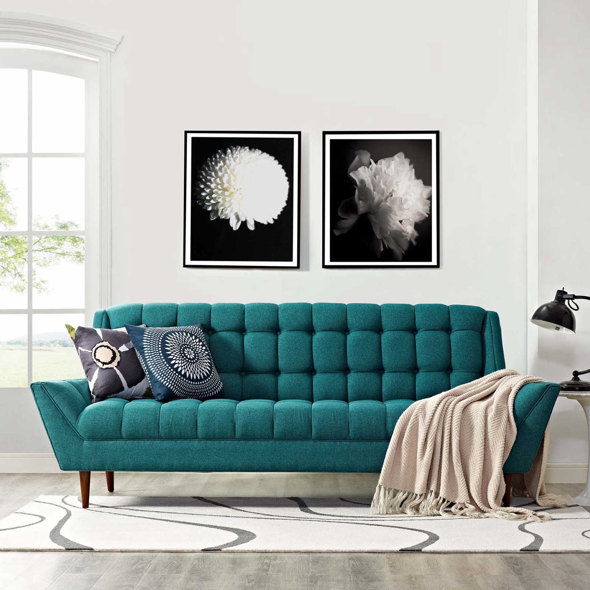 Reborn Fabric Sofa Teal - Image 4