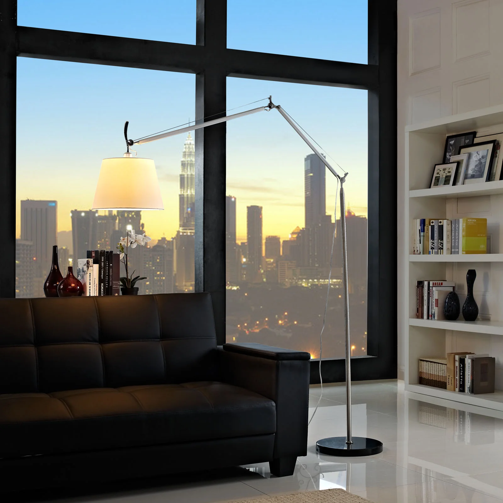 Redcliff Aluminum Floor Lamp Black - Image 4