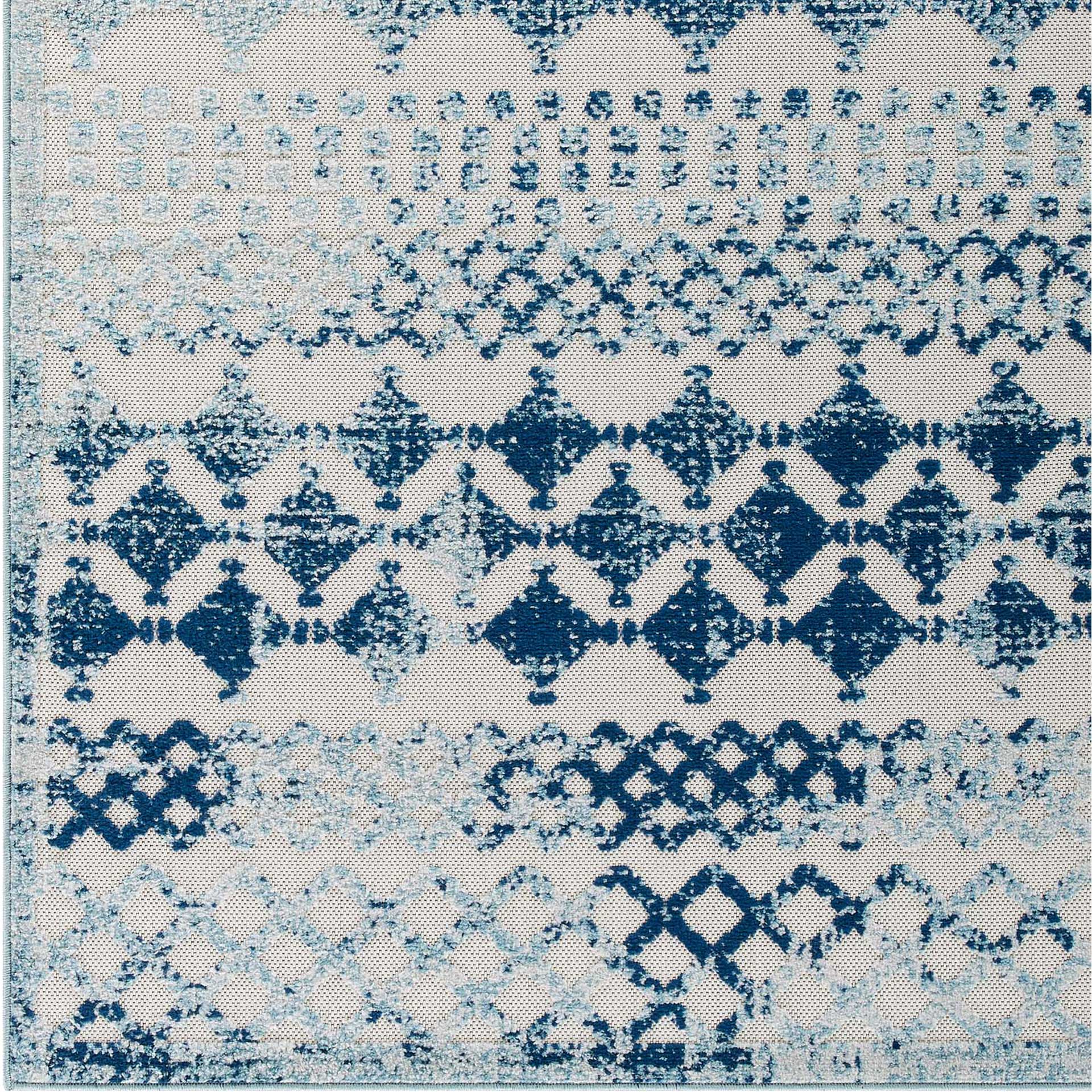 Redcliff Diamond Area Rug Ivory/Blue - Image 2
