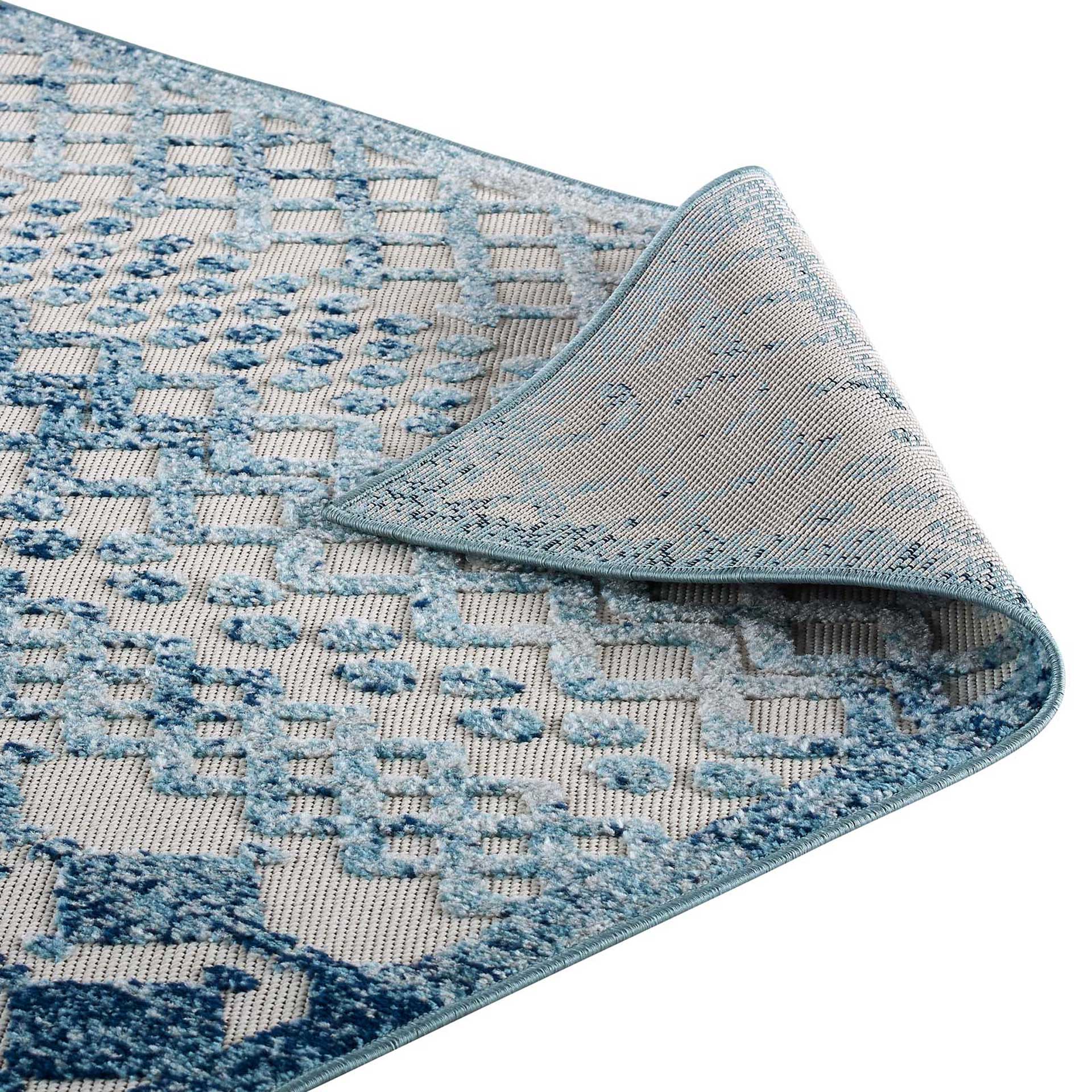 Redcliff Diamond Area Rug Ivory/Blue - Image 4