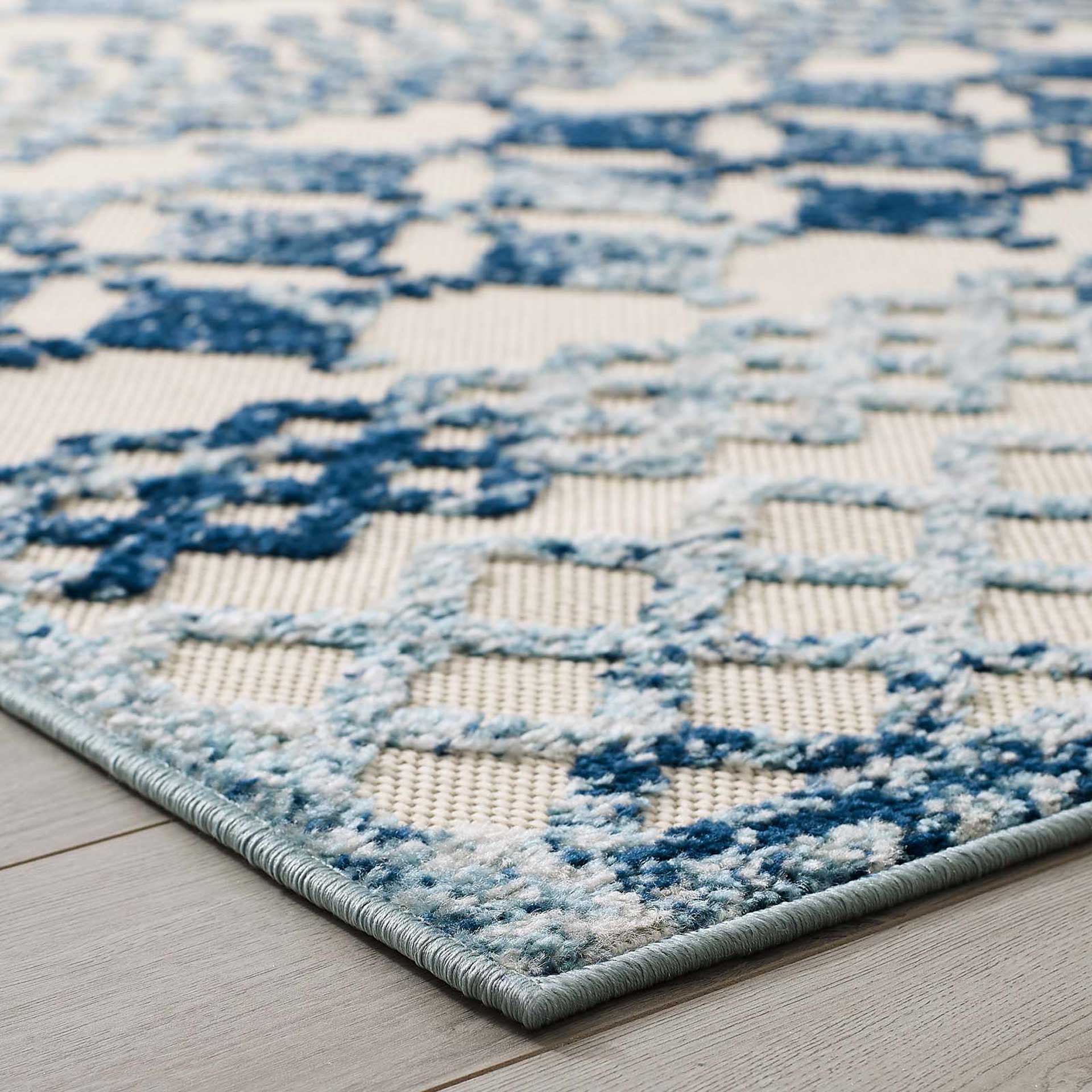 Redcliff Diamond Area Rug Ivory/Blue - Image 5