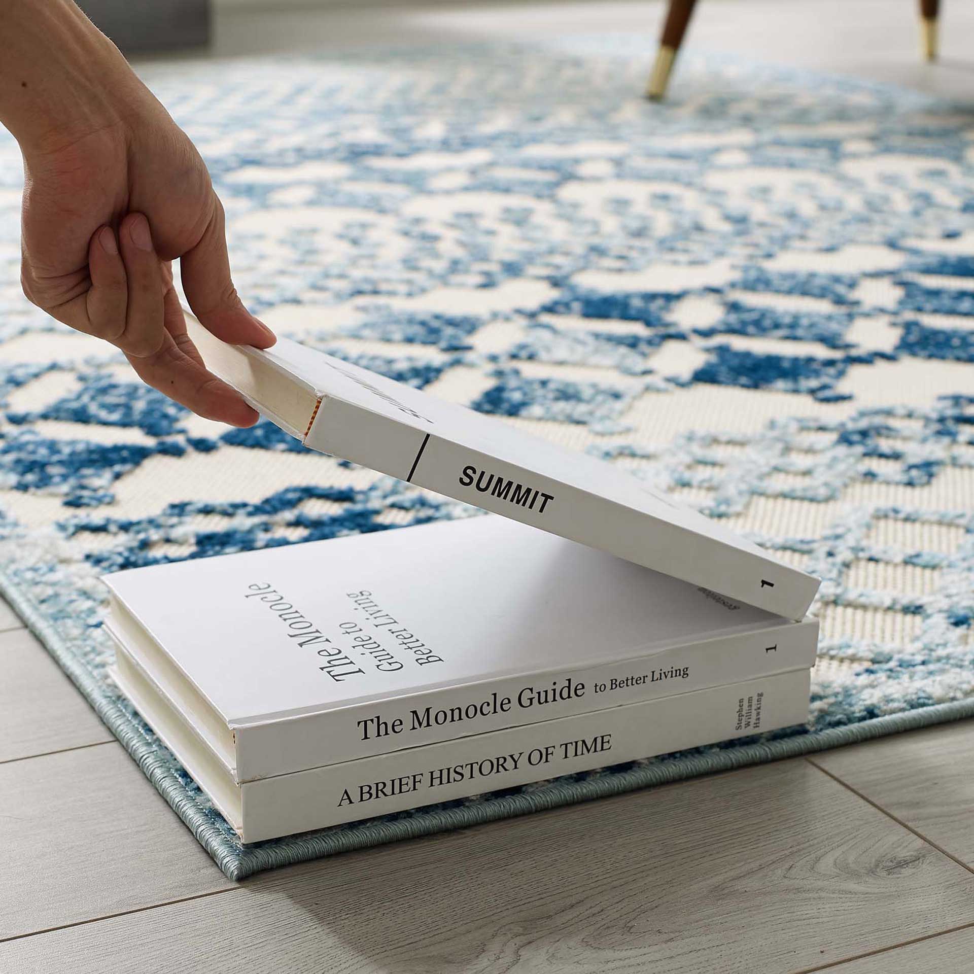 Redcliff Diamond Area Rug Ivory/Blue - Image 6