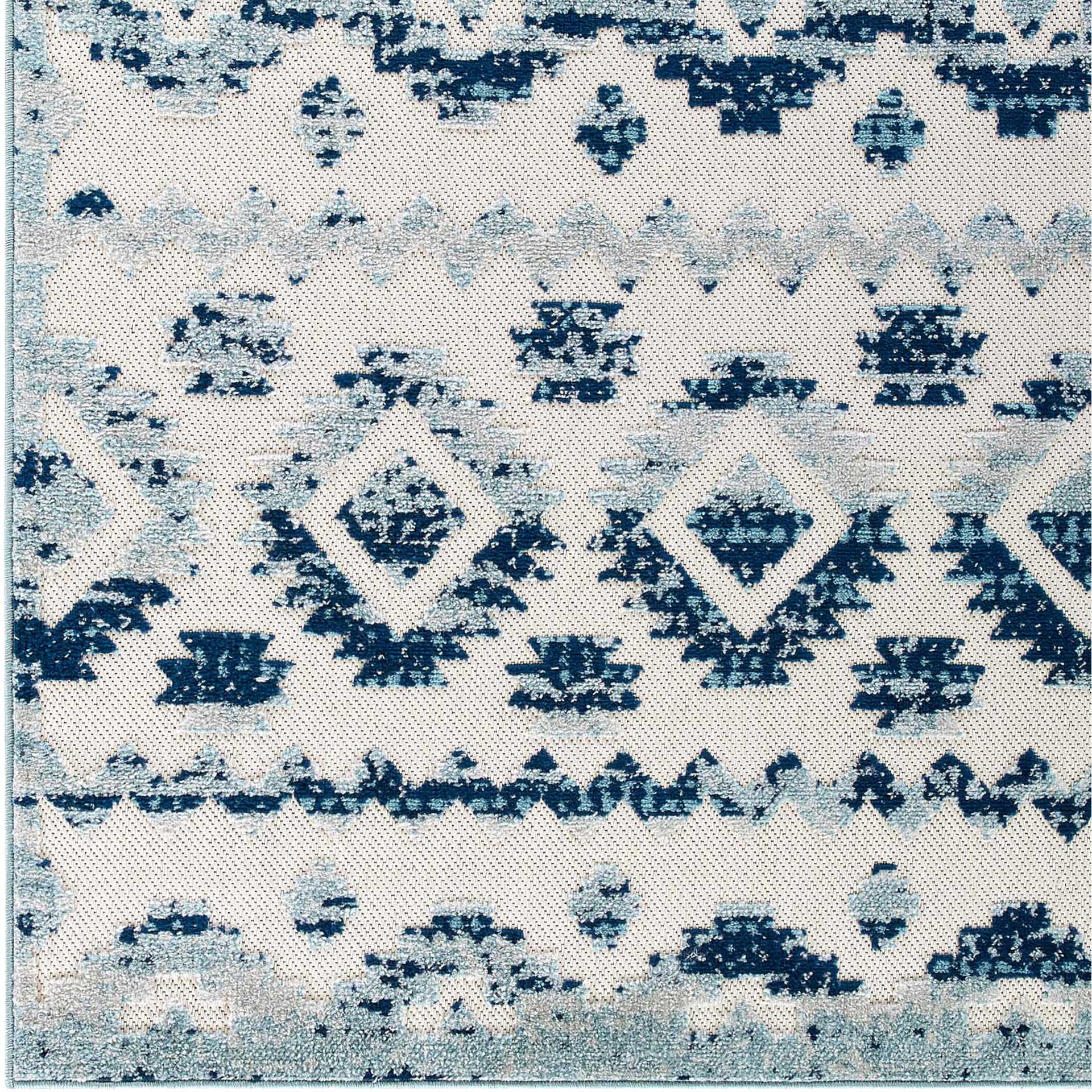 Redcliff Diamond Trellis Area Rug Ivory/Blue - Image 2