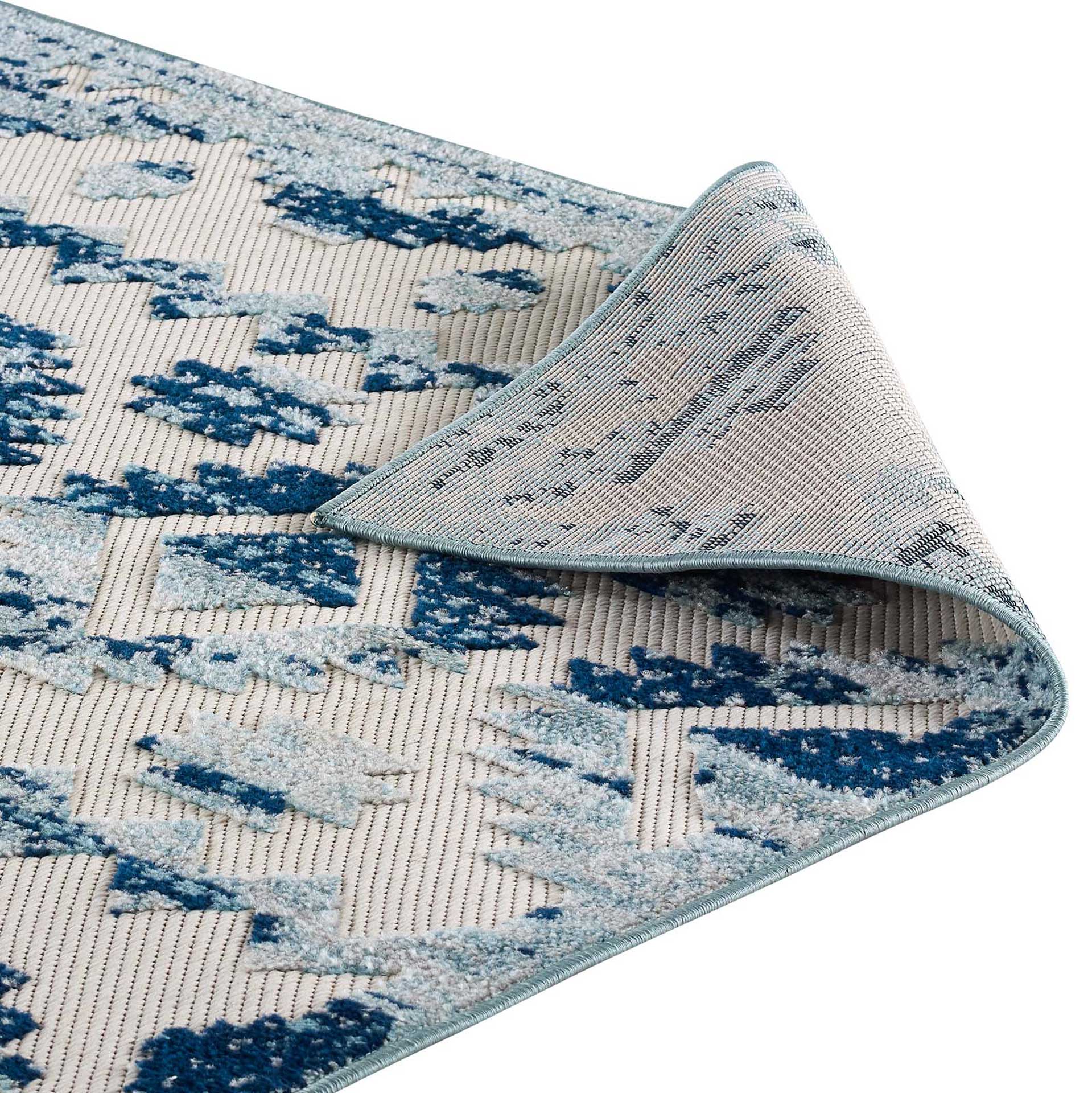 Redcliff Diamond Trellis Area Rug Ivory/Blue - Image 4