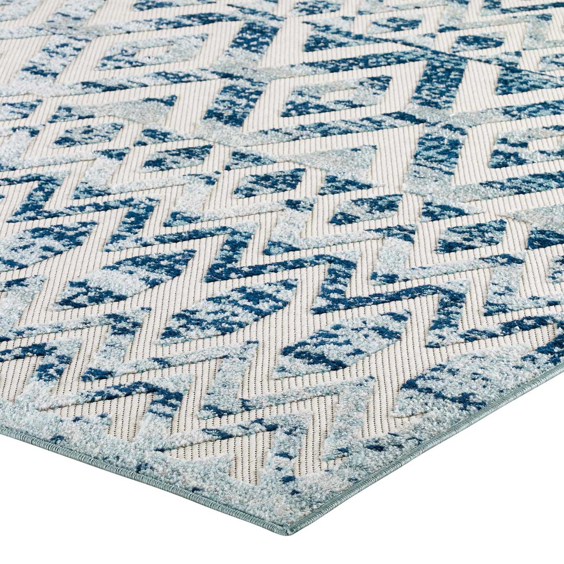 Redcliff Distressed Area Rug Ivory/Blue - Image 3