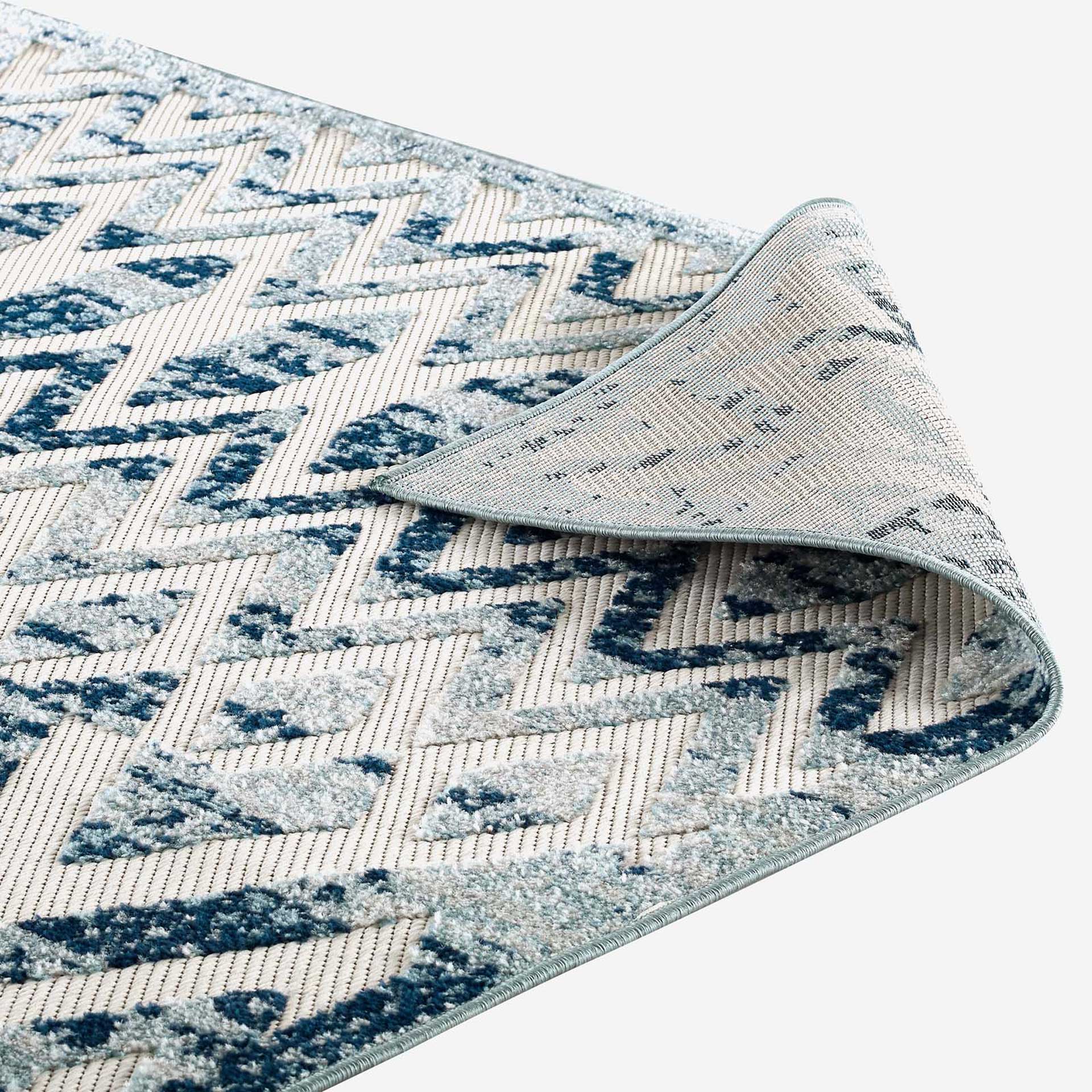 Redcliff Distressed Area Rug Ivory/Blue - Image 4