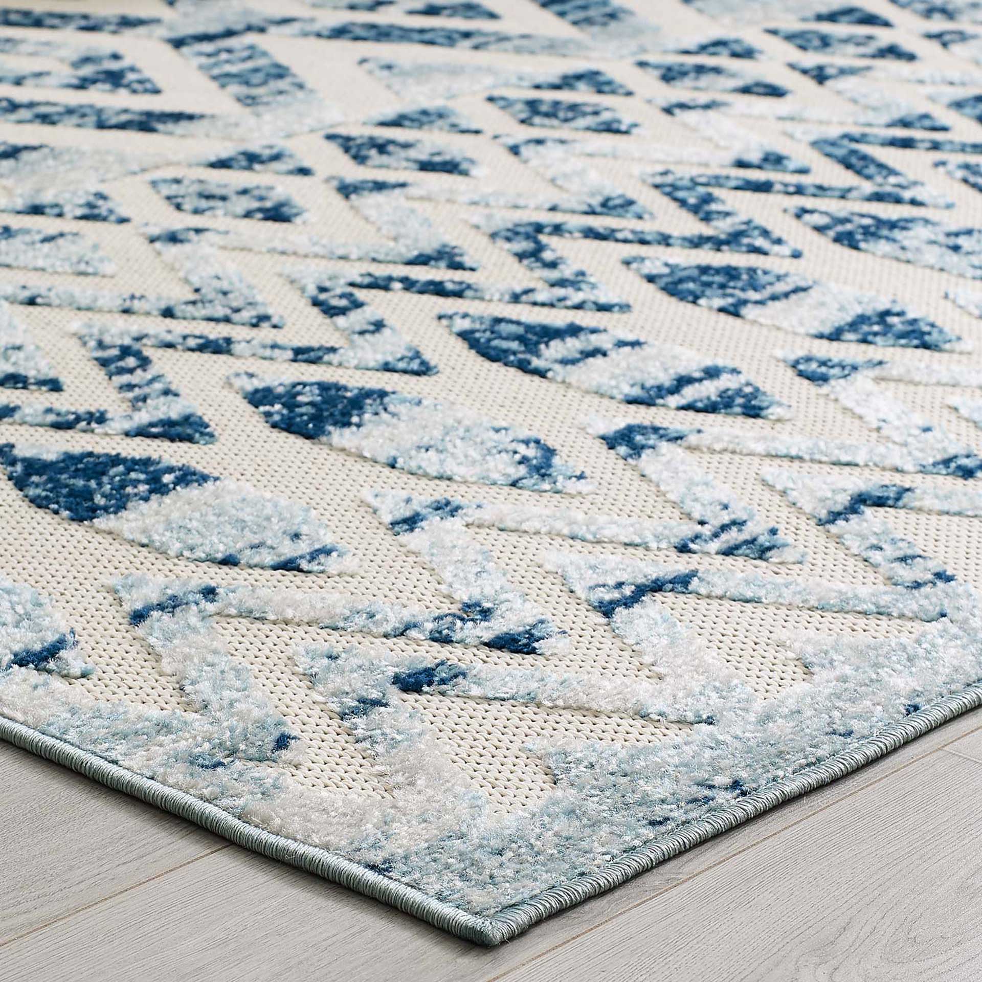 Redcliff Distressed Area Rug Ivory/Blue - Image 5