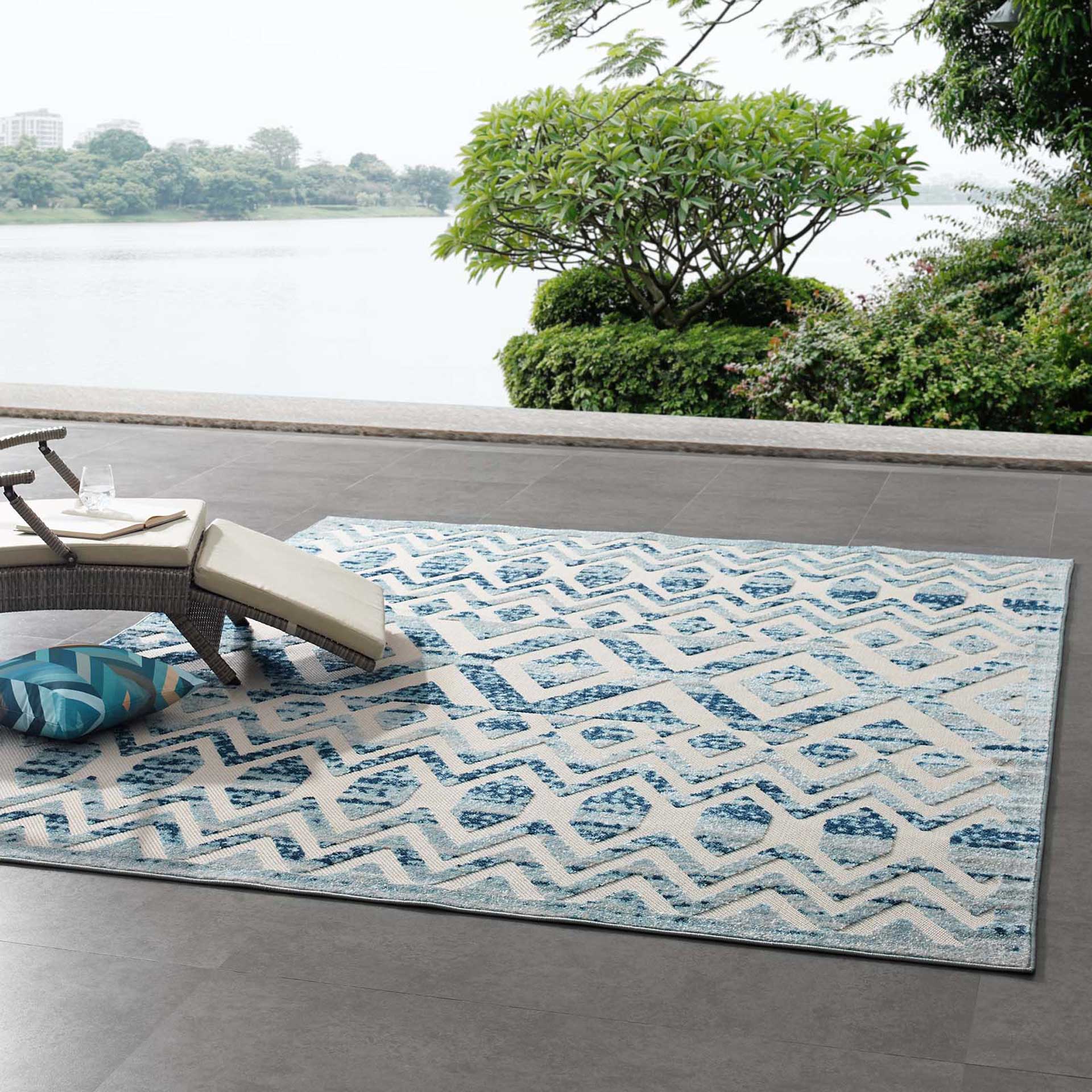 Redcliff Distressed Area Rug Ivory/Blue - Image 8