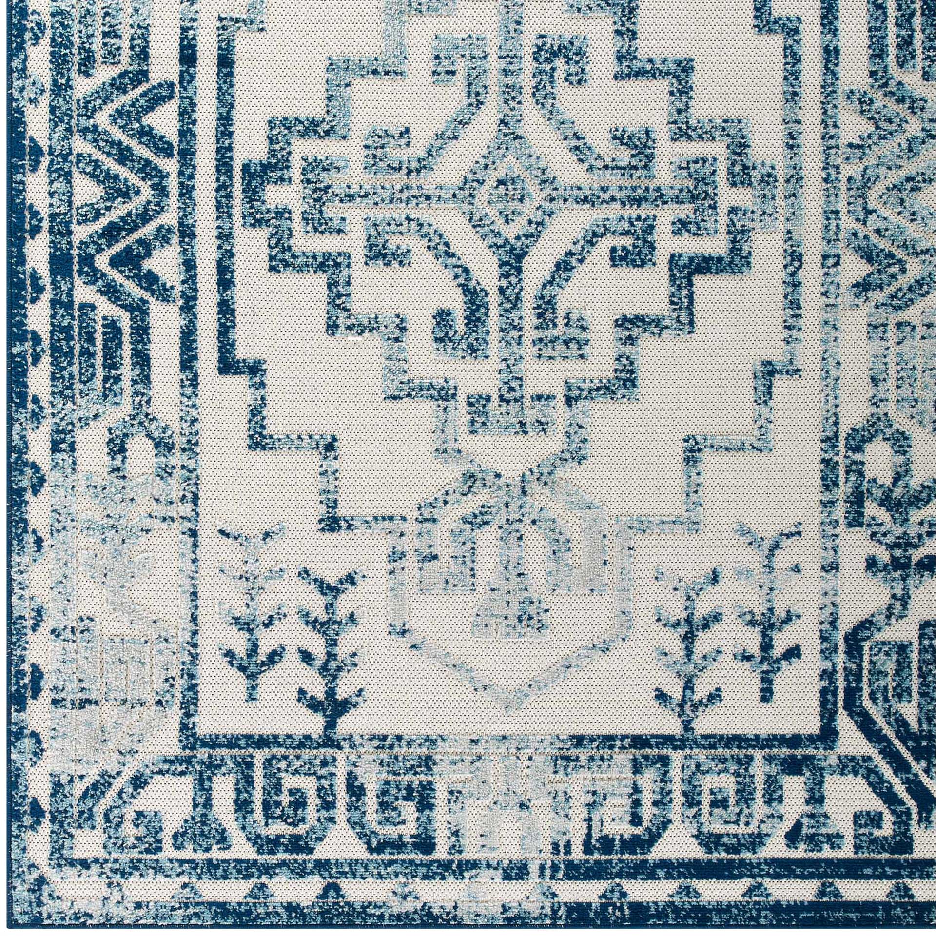 Redcliff Southwestern Area Rug Ivory/Blue - Image 2