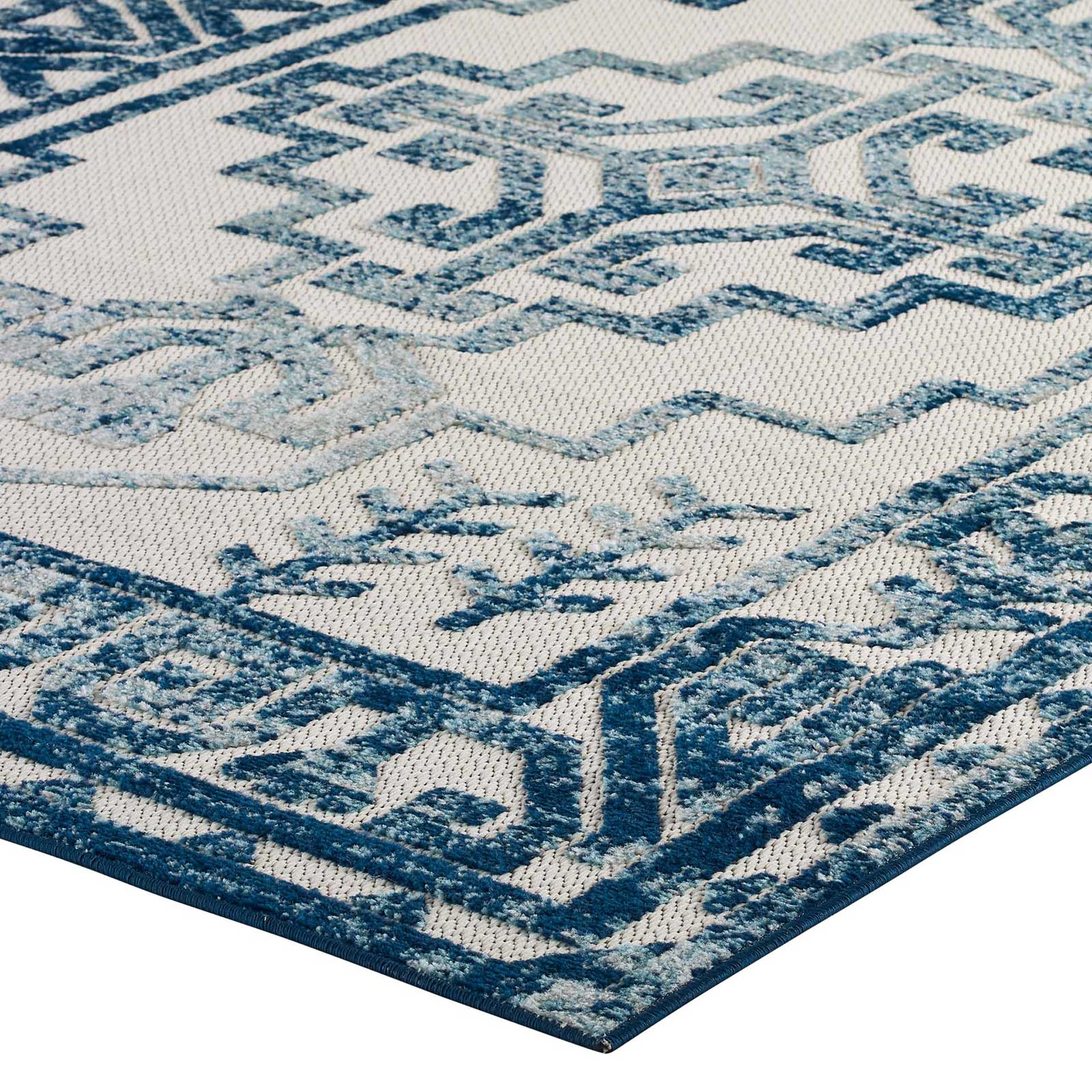 Redcliff Southwestern Area Rug Ivory/Blue - Image 3