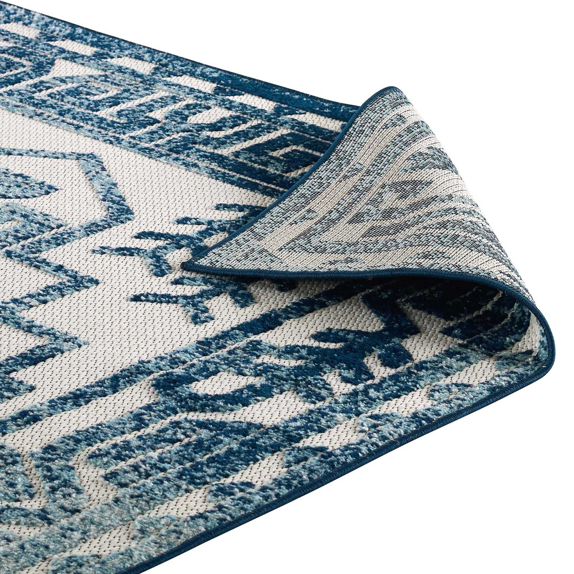 Redcliff Southwestern Area Rug Ivory/Blue - Image 4