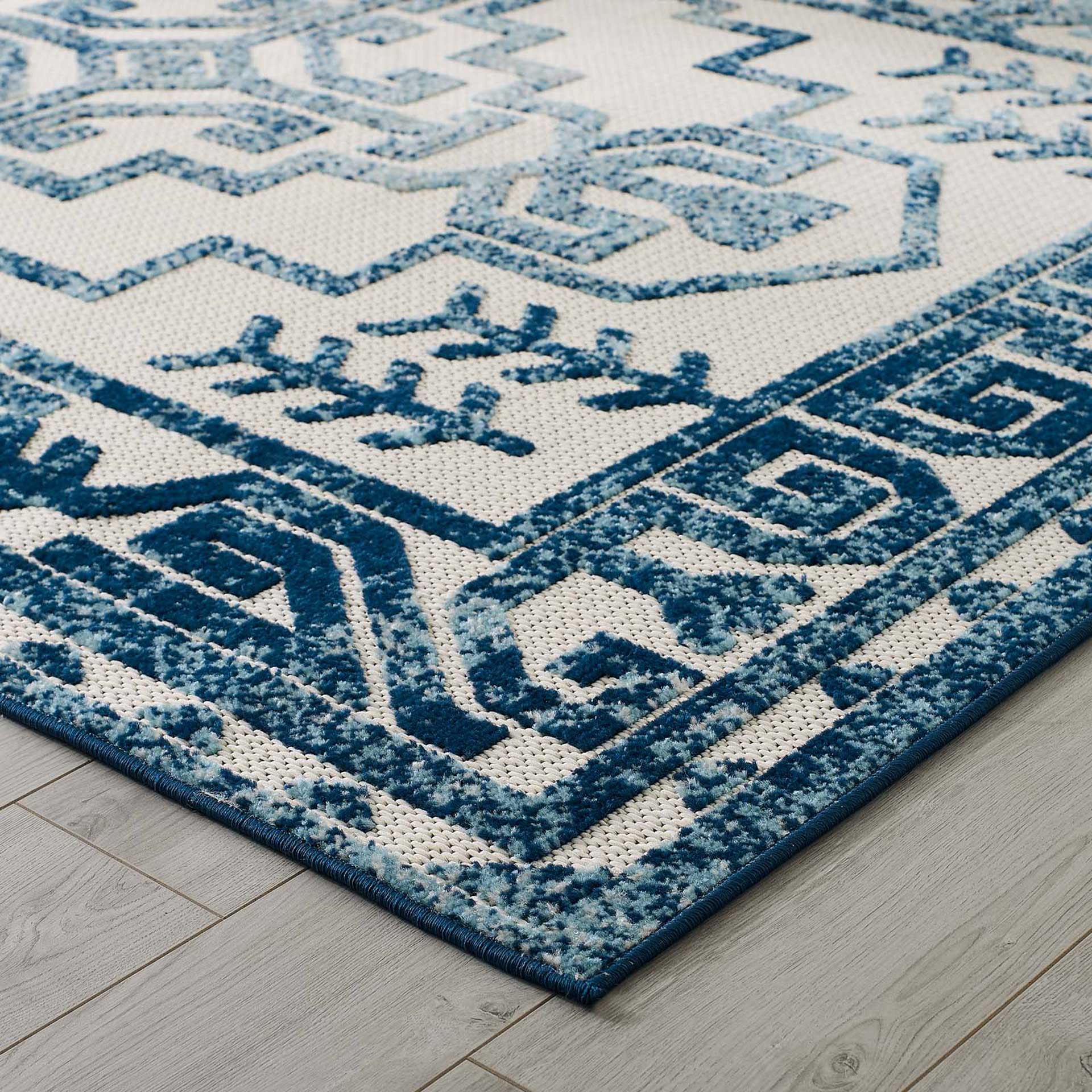 Redcliff Southwestern Area Rug Ivory/Blue - Image 5