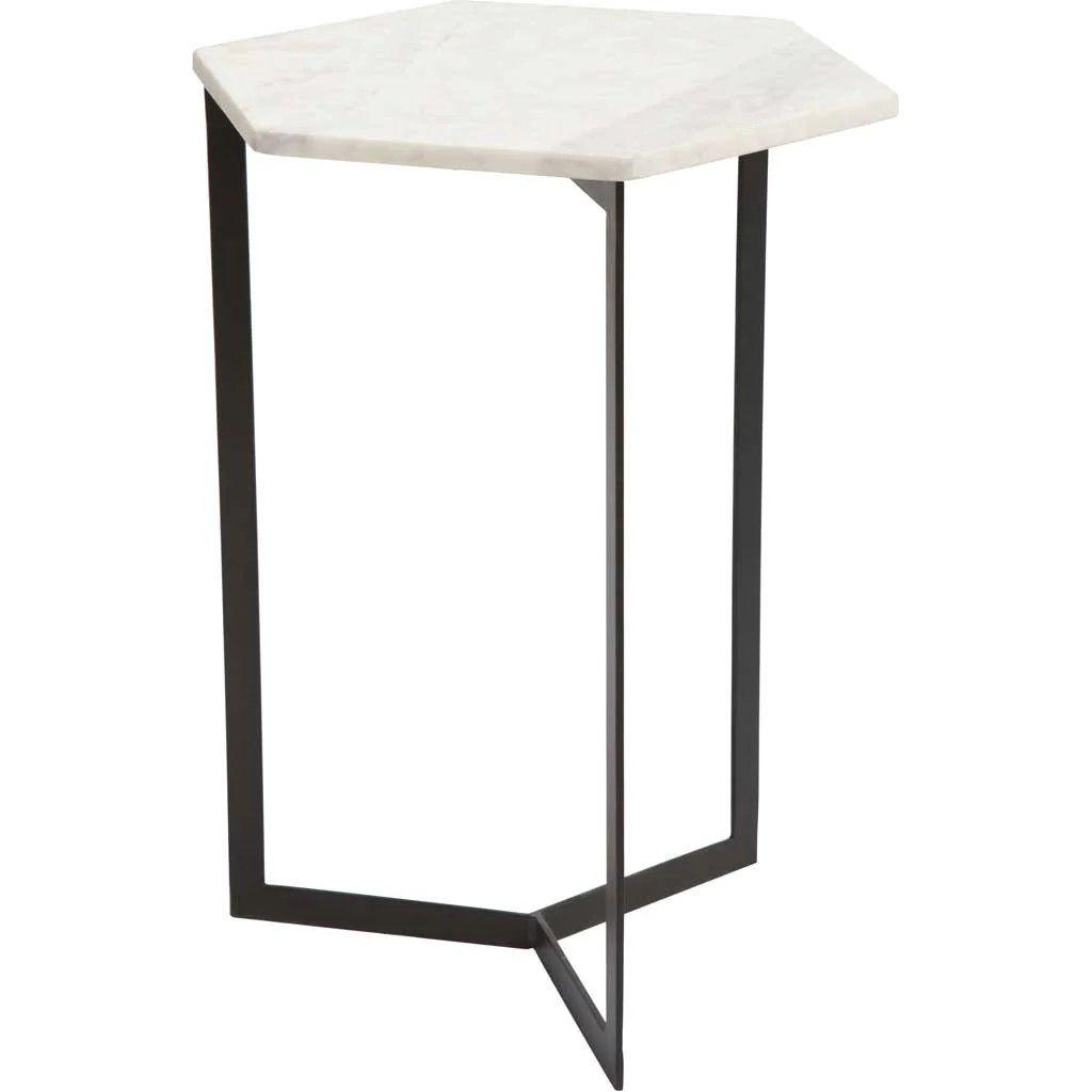 Reed Accent Table Black & White - Image 2