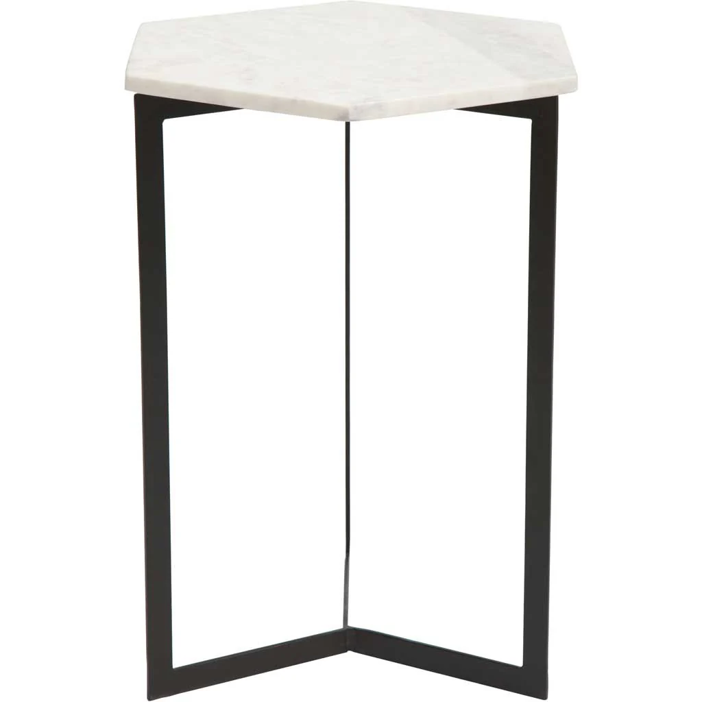 Reed Accent Table Black & White - Image 3