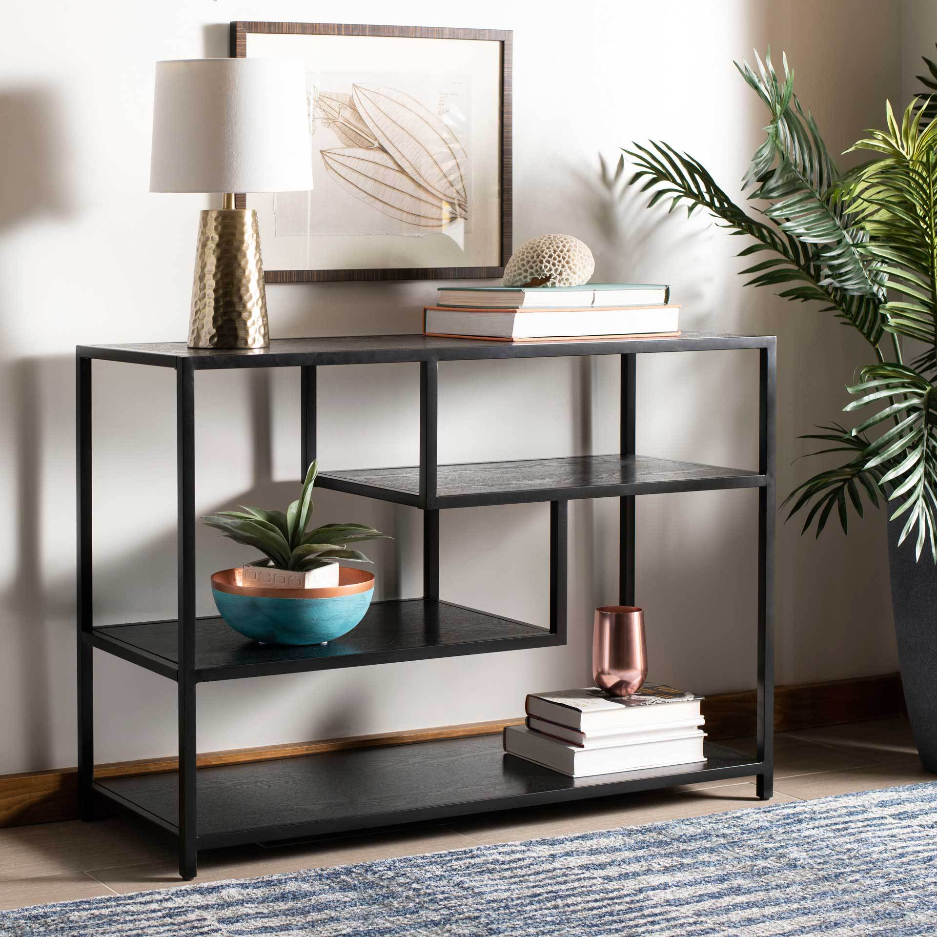 Reed Geometric Console Table Black/Black - Image 4