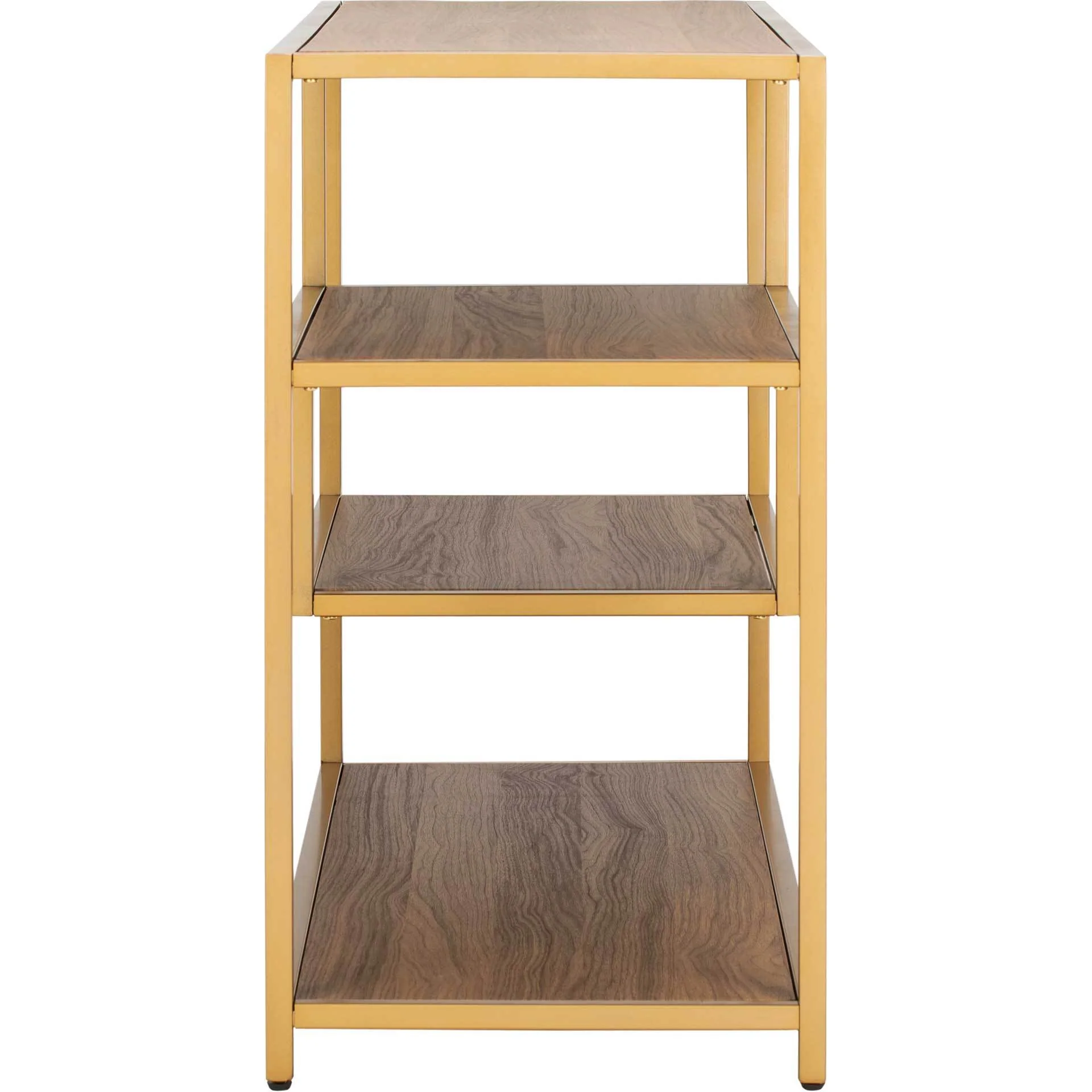 Reed Geometric Console Table Walnut/Gold - Image 3