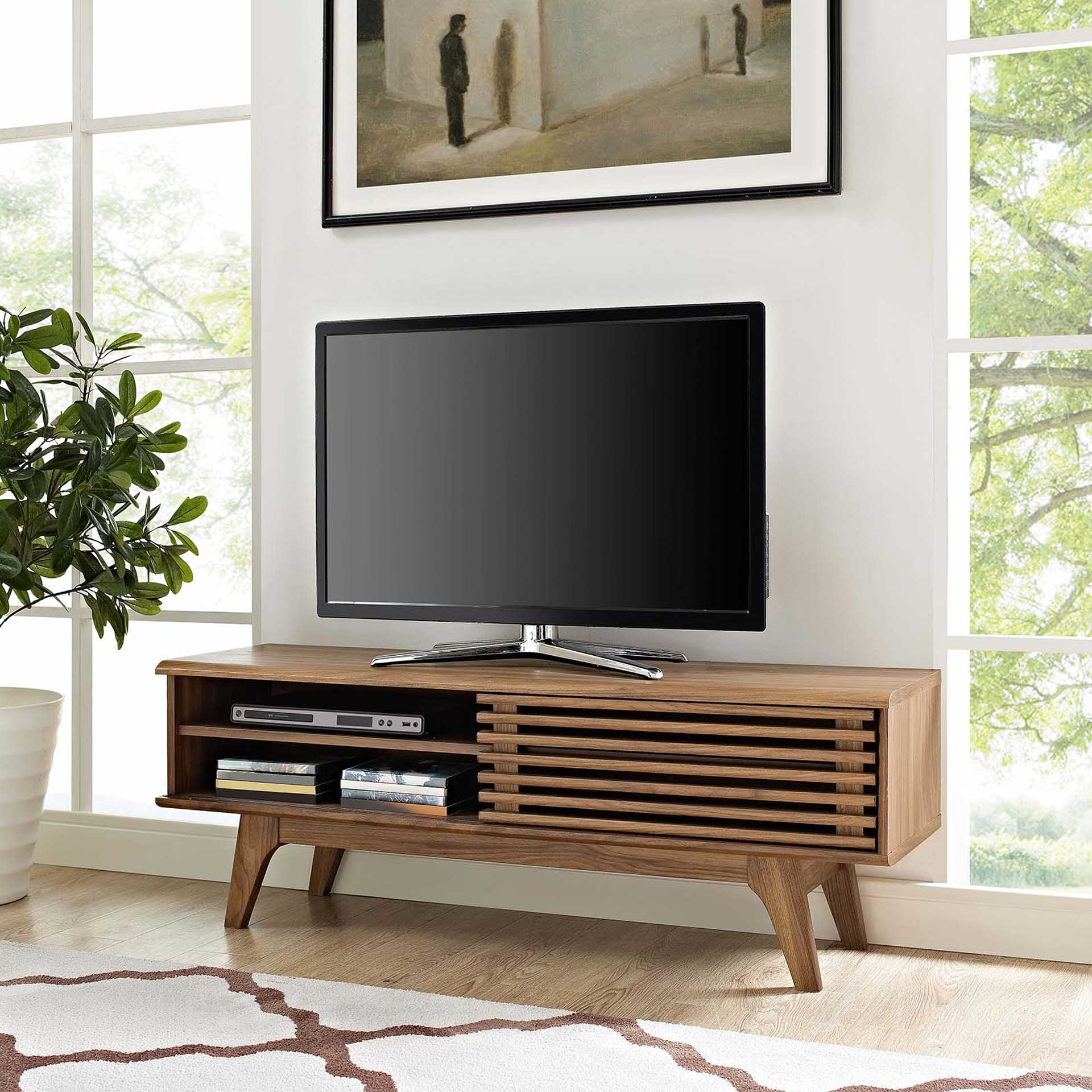Reese Wood TV Stand Walnut - Image 4