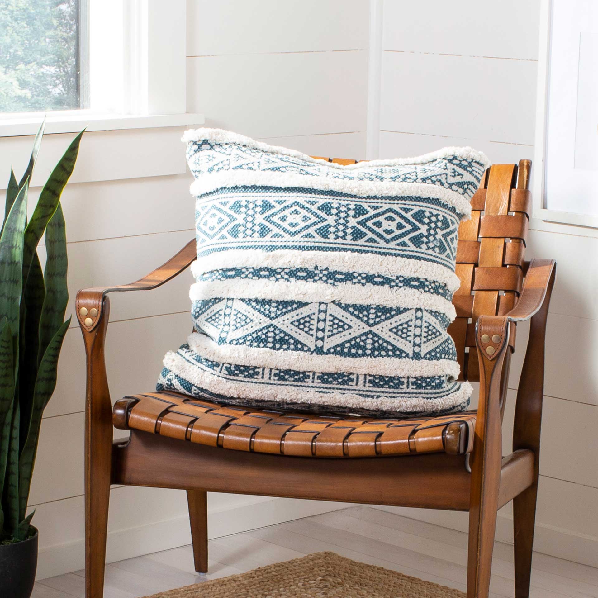 Regal Pillow Teal/Beige - Image 3