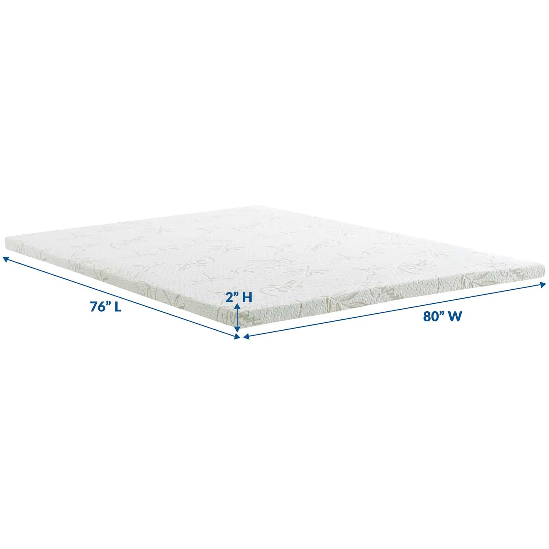 Relax 2" Gel Memory Foam Mattress Topper White - Image 3