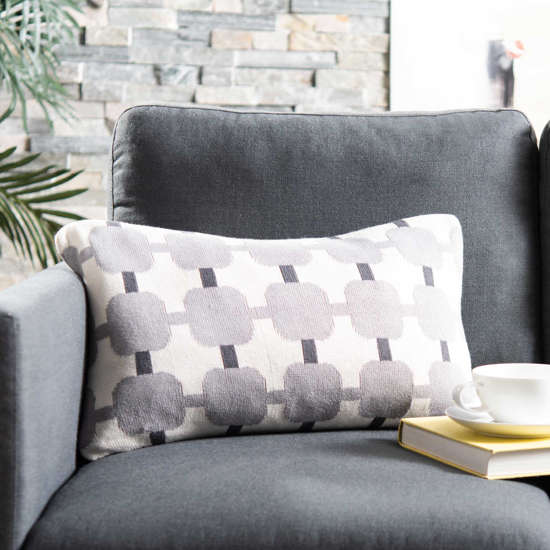 Relay Square Pillow Light Gray/Dark Gray - Image 3
