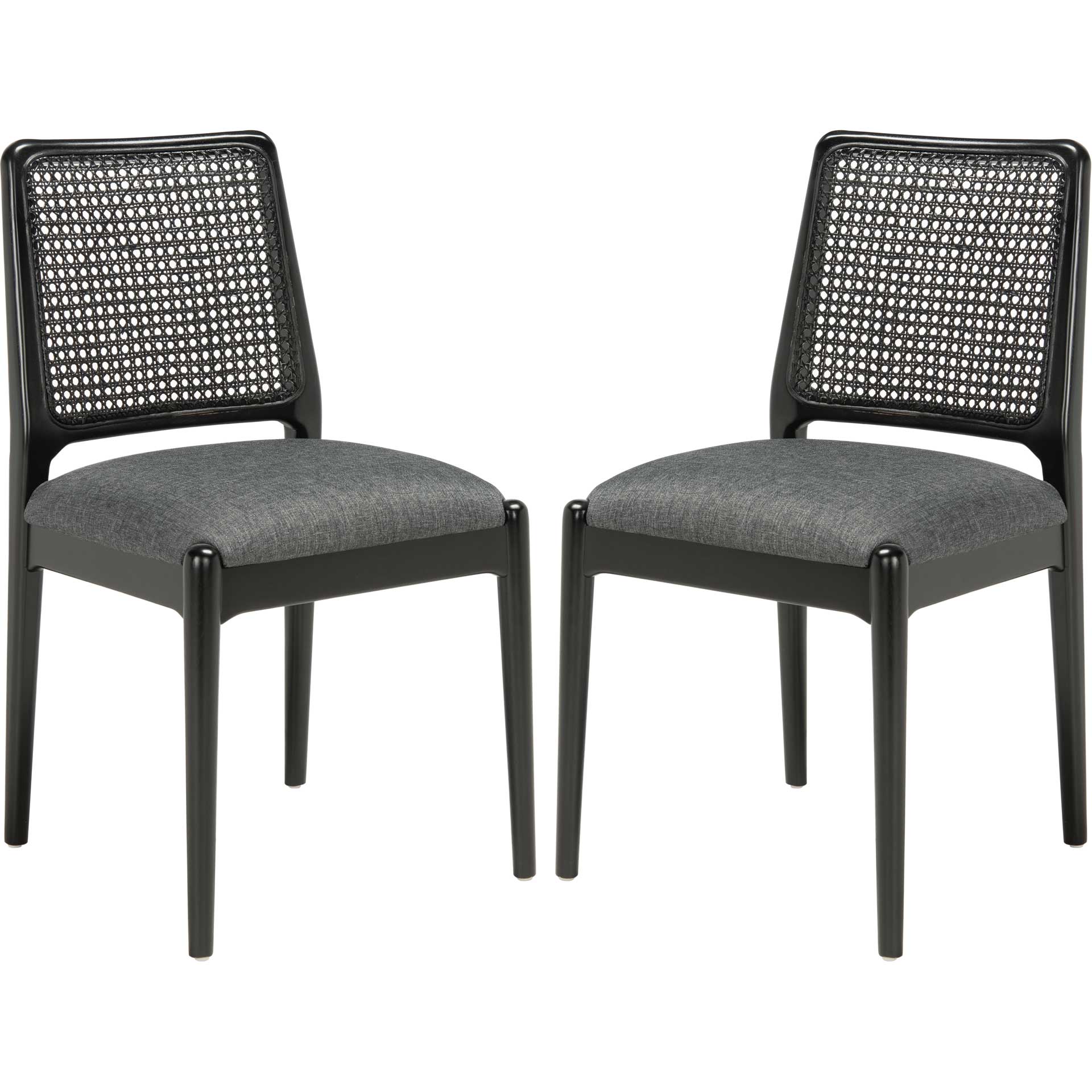 Remi Rattan Dining Chair Black/Gray (Set of 2) - Image 2
