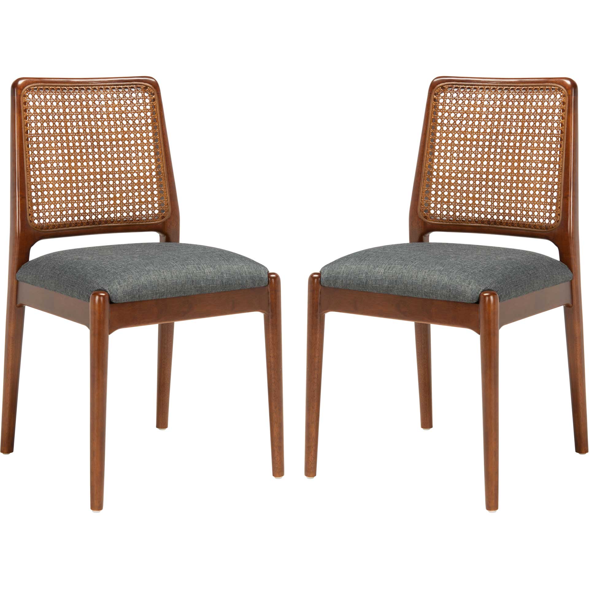 Remi Rattan Dining Chair Brown/Gray (Set of 2) - Image 2