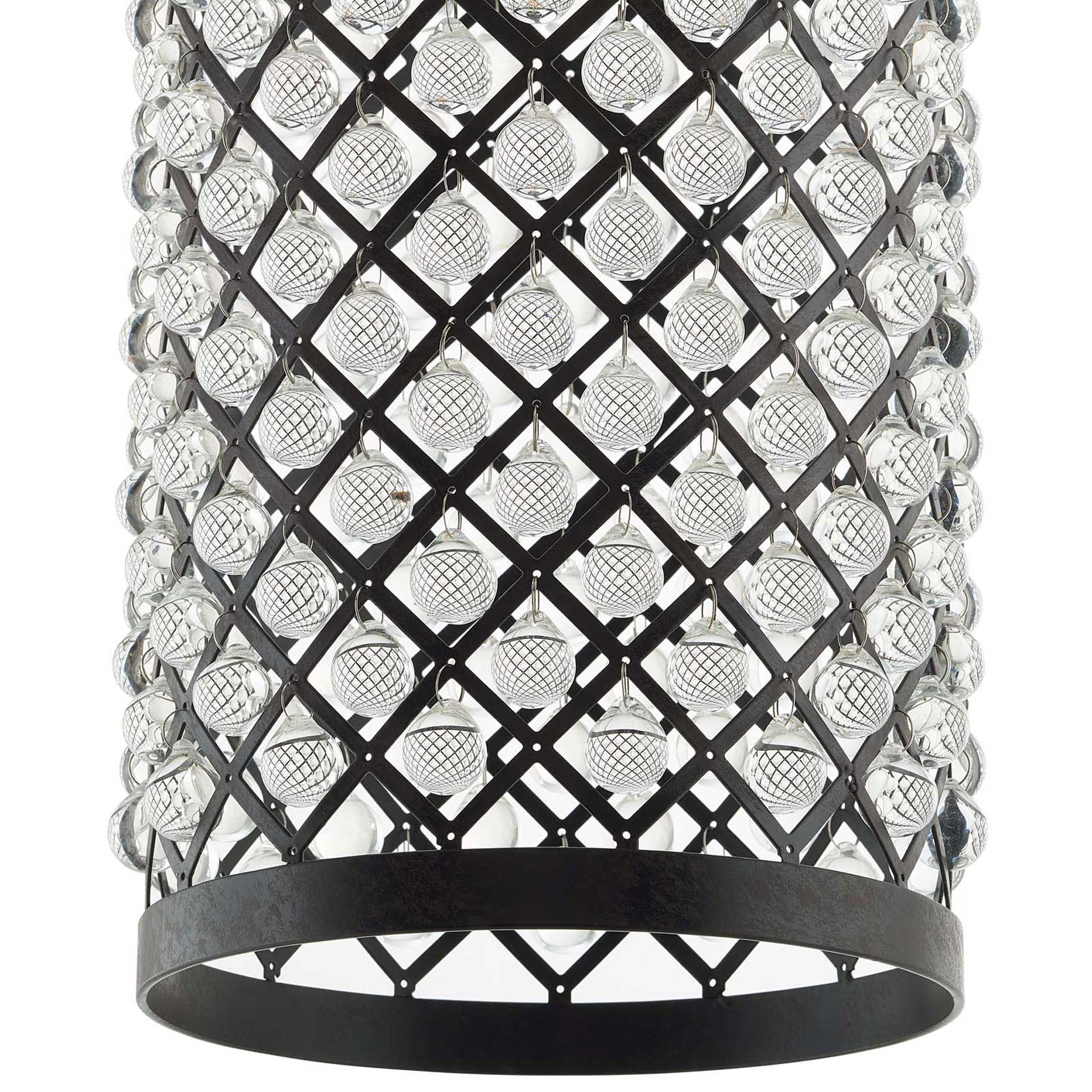 Remington Glass and Metal Pendant Chandelier Black - Image 2