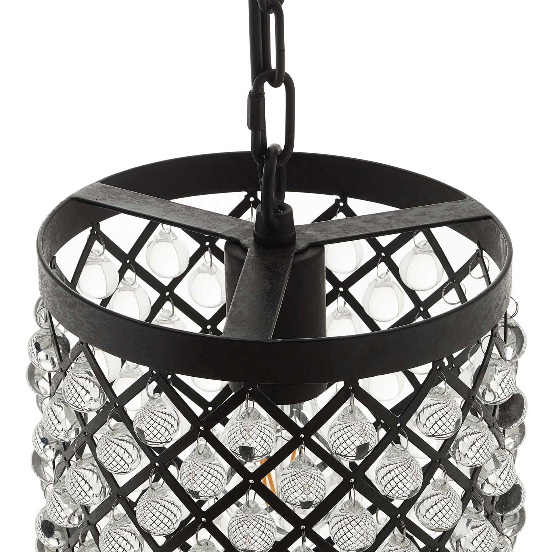 Remington Glass and Metal Pendant Chandelier Black - Image 3